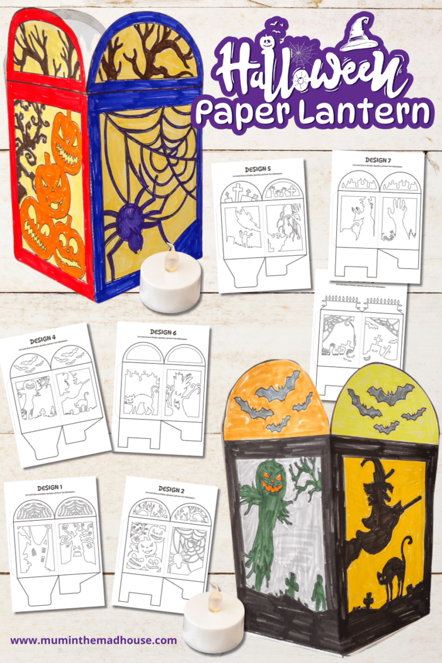 Diy Easy Paper Halloween Lanterns 7 Free Printable Designs