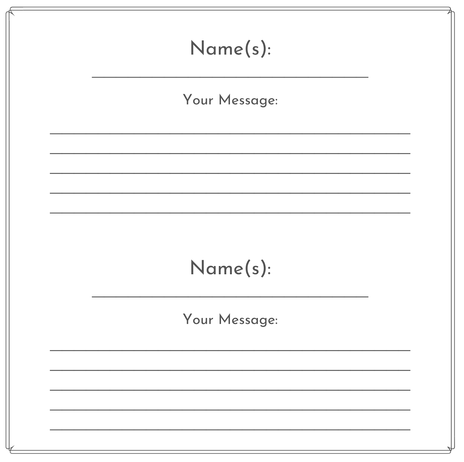 Diy Guest Book Templates