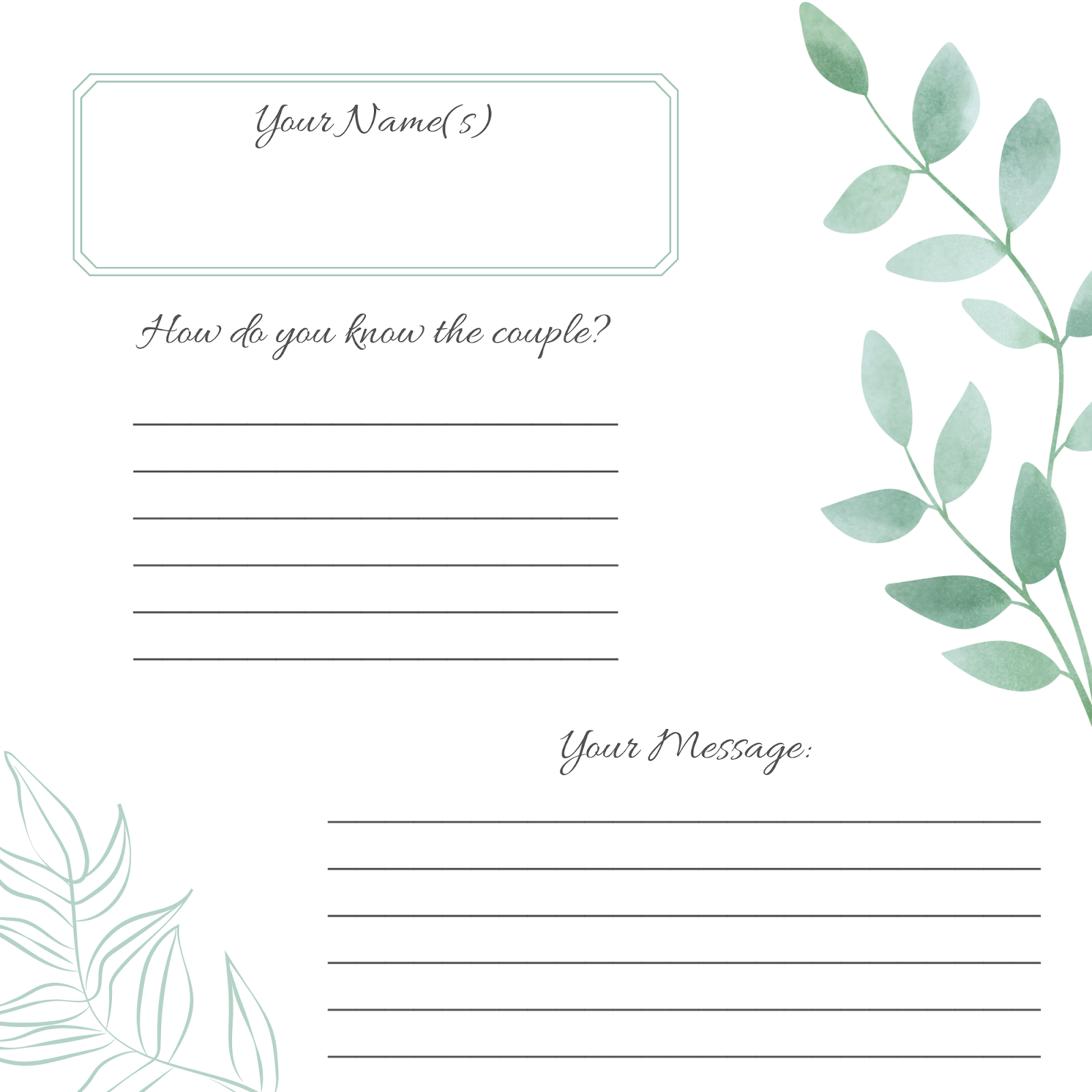 Diy Guest Book Templates