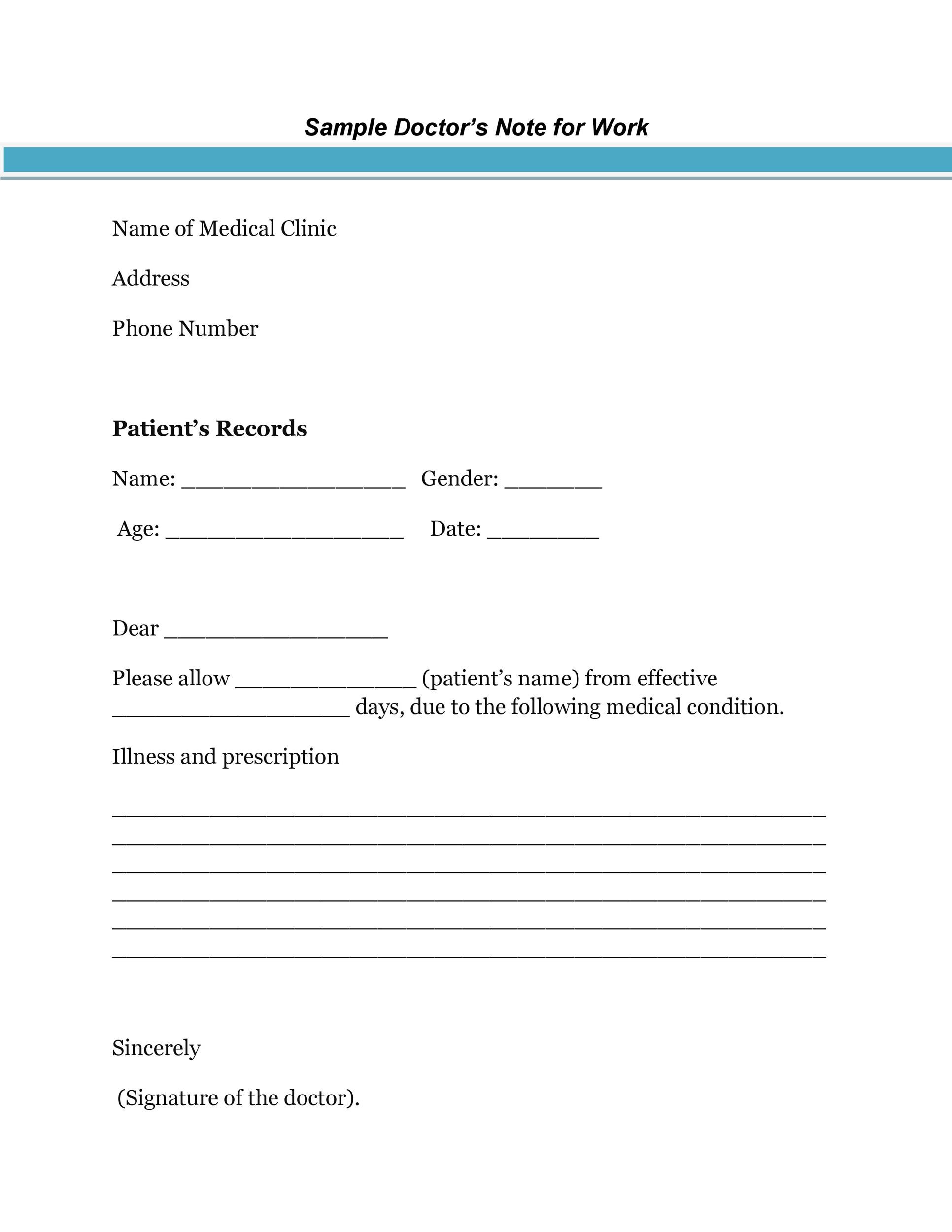 Doctors Note Template