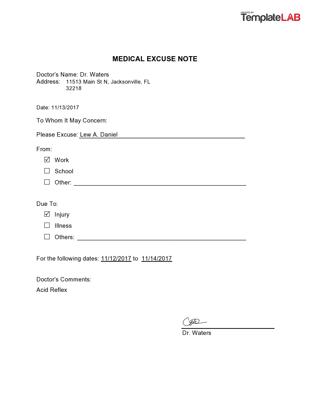 Doctors Note Template