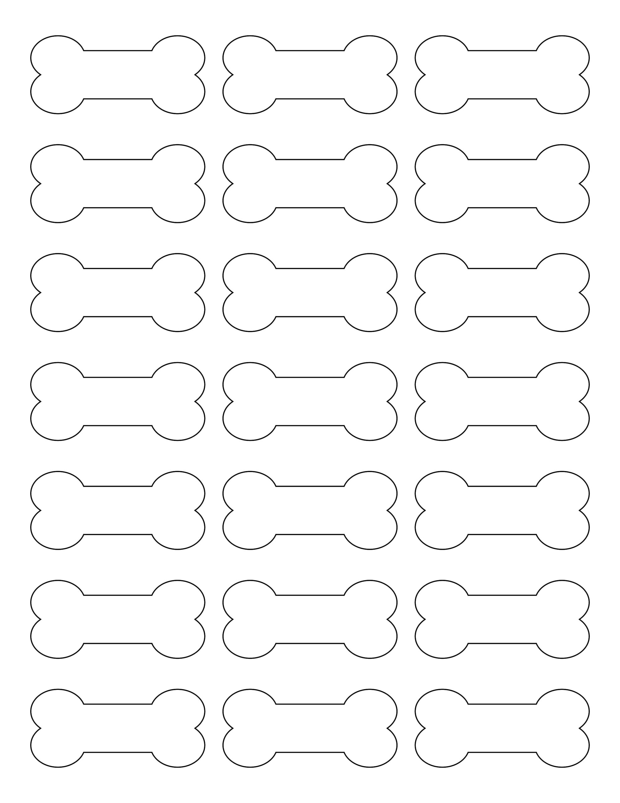 Dog Bone Label Template 24 X 11 Inches