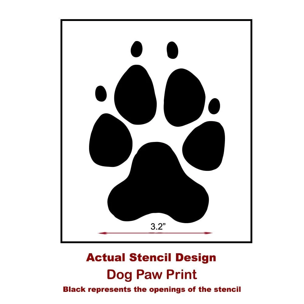 Dog Paw Print Stencil