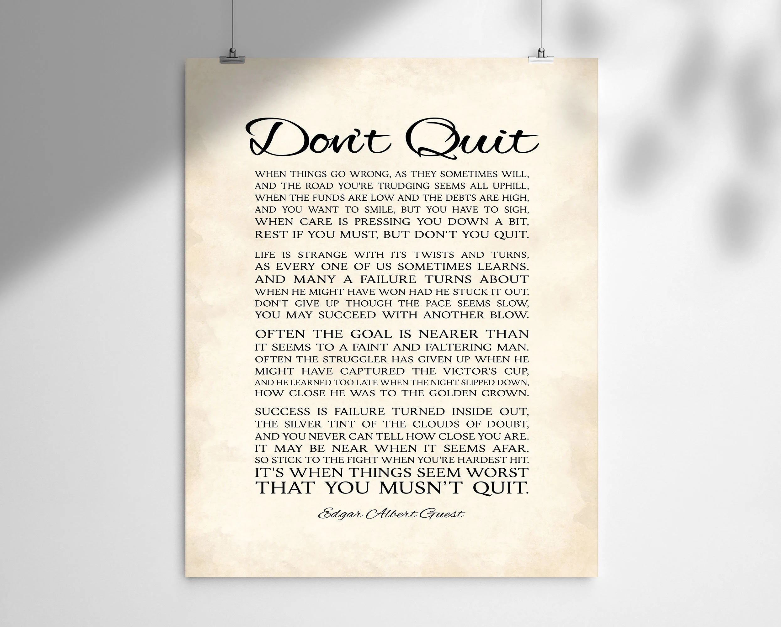 free printable don t quit poem