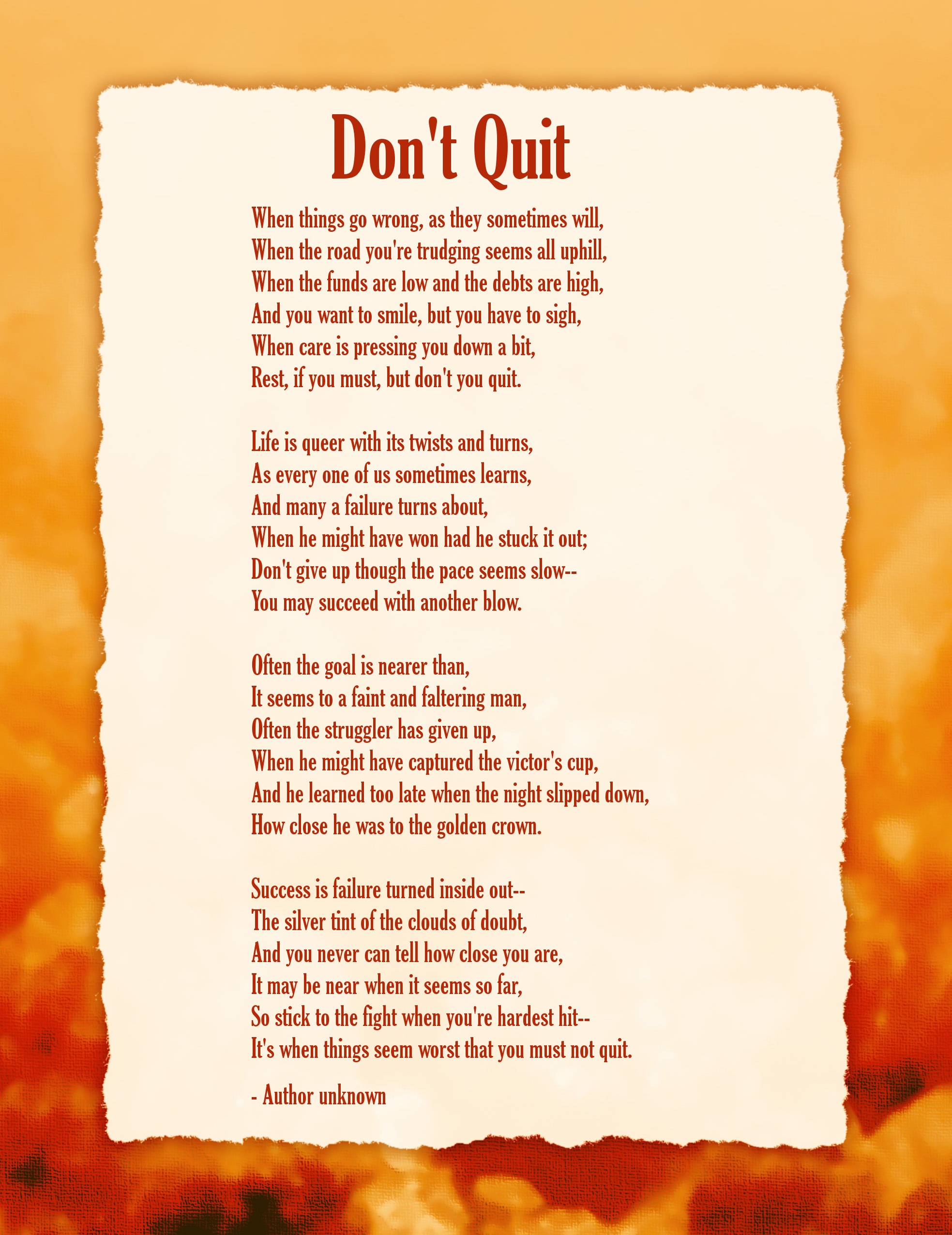 Dont Quit Inspirational Poem With Large Picture Pdf Verybestquotes Com 1
