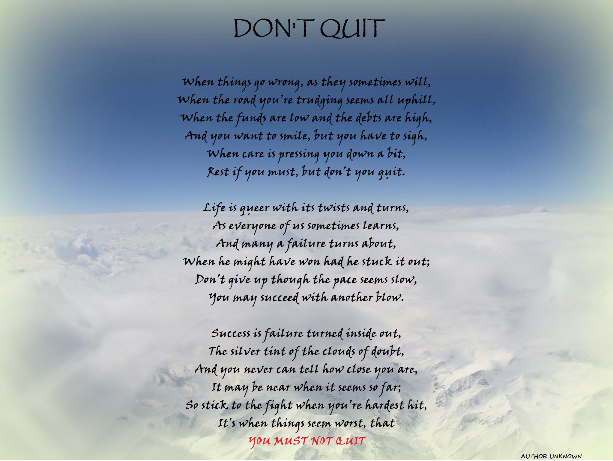 Dont Quit Poem Author