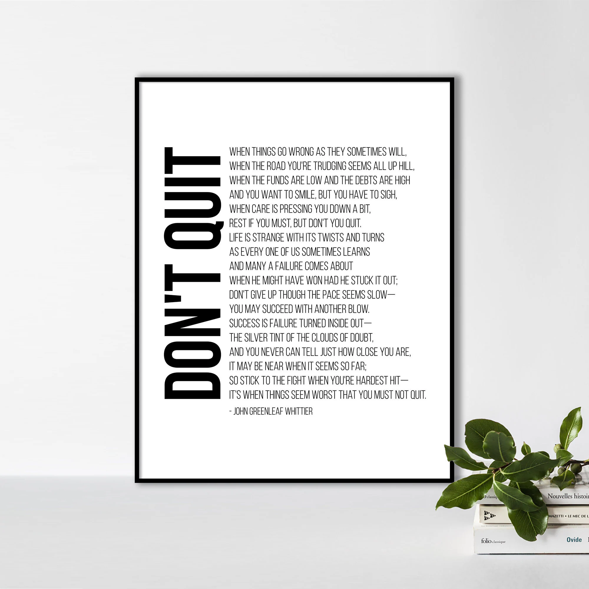 Dont Quit Poem Print Printable Quote