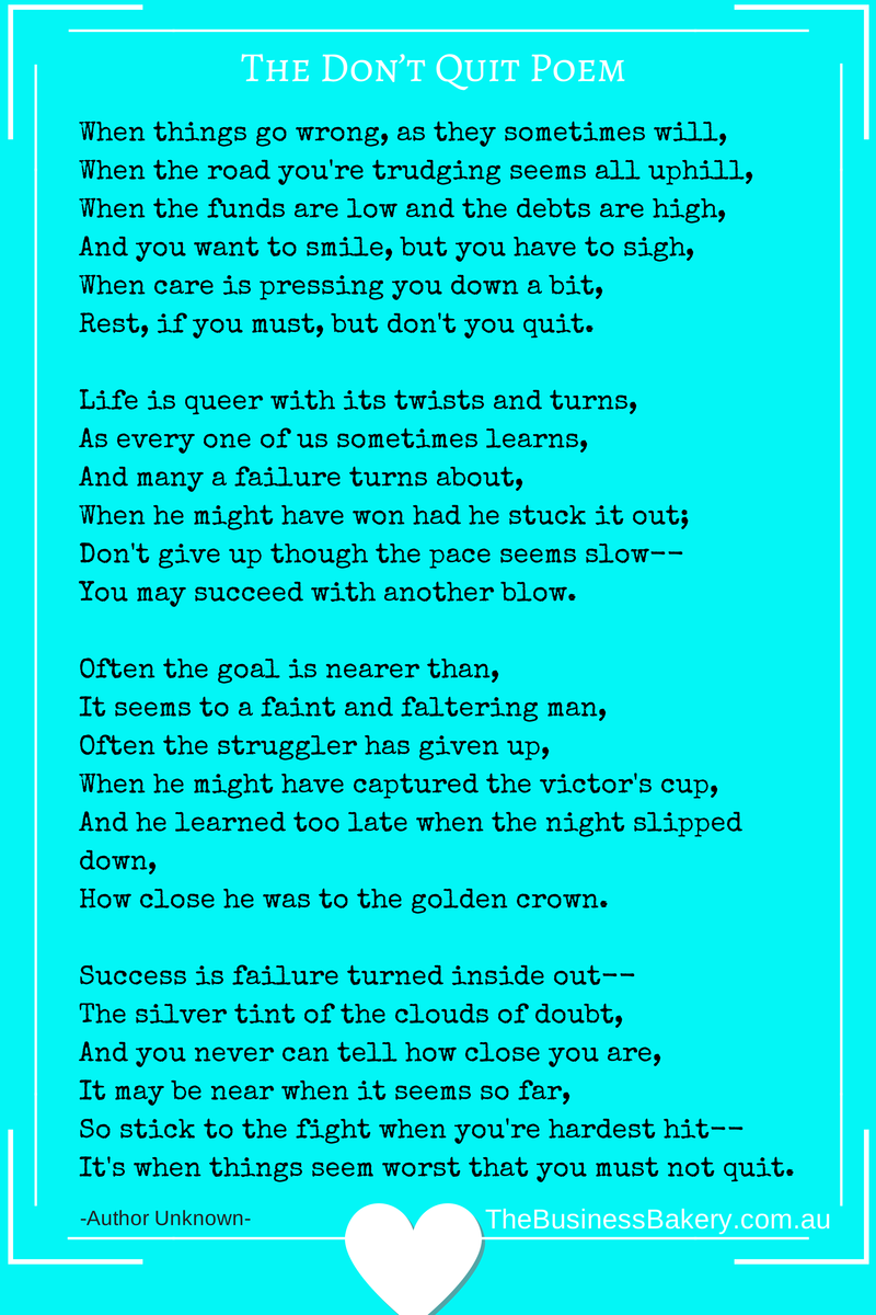 Dont Quit Poem