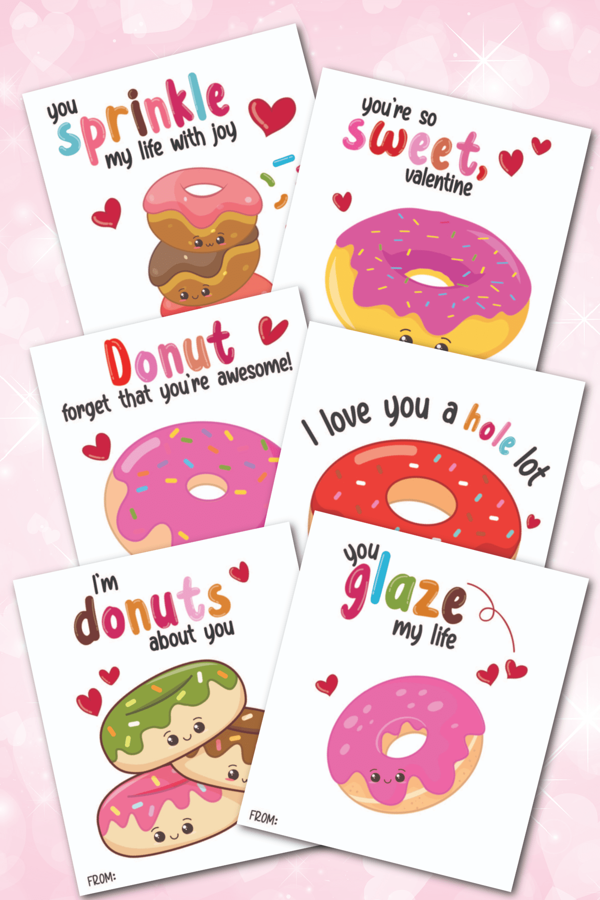 Donut Valentine Cards Free Printable