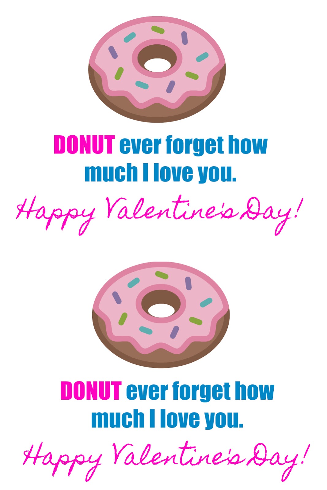 free printable donut valentine