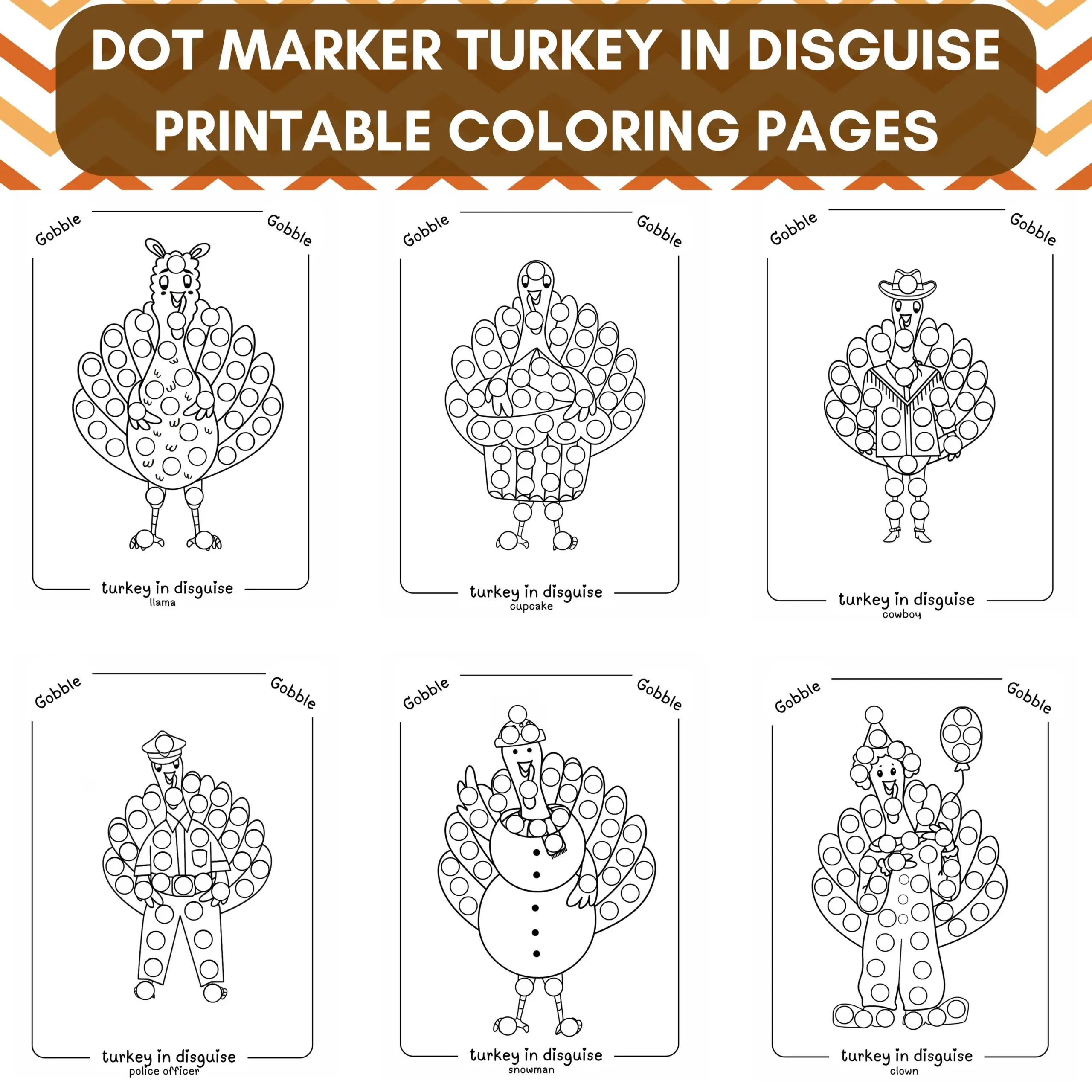 Dot Marker Turkey Coloring Pages Dot Marker Turkey Coloring Pages