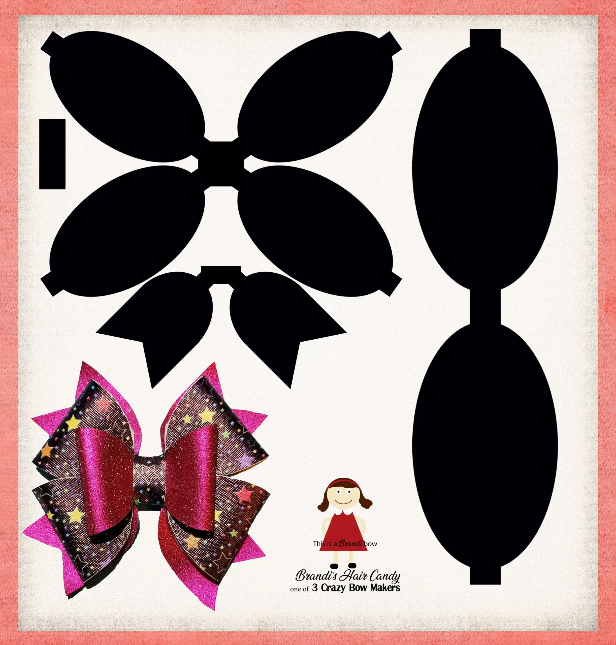 Double Loop Faux Leather Bow Template Double Loop Faux Leather Bow Template