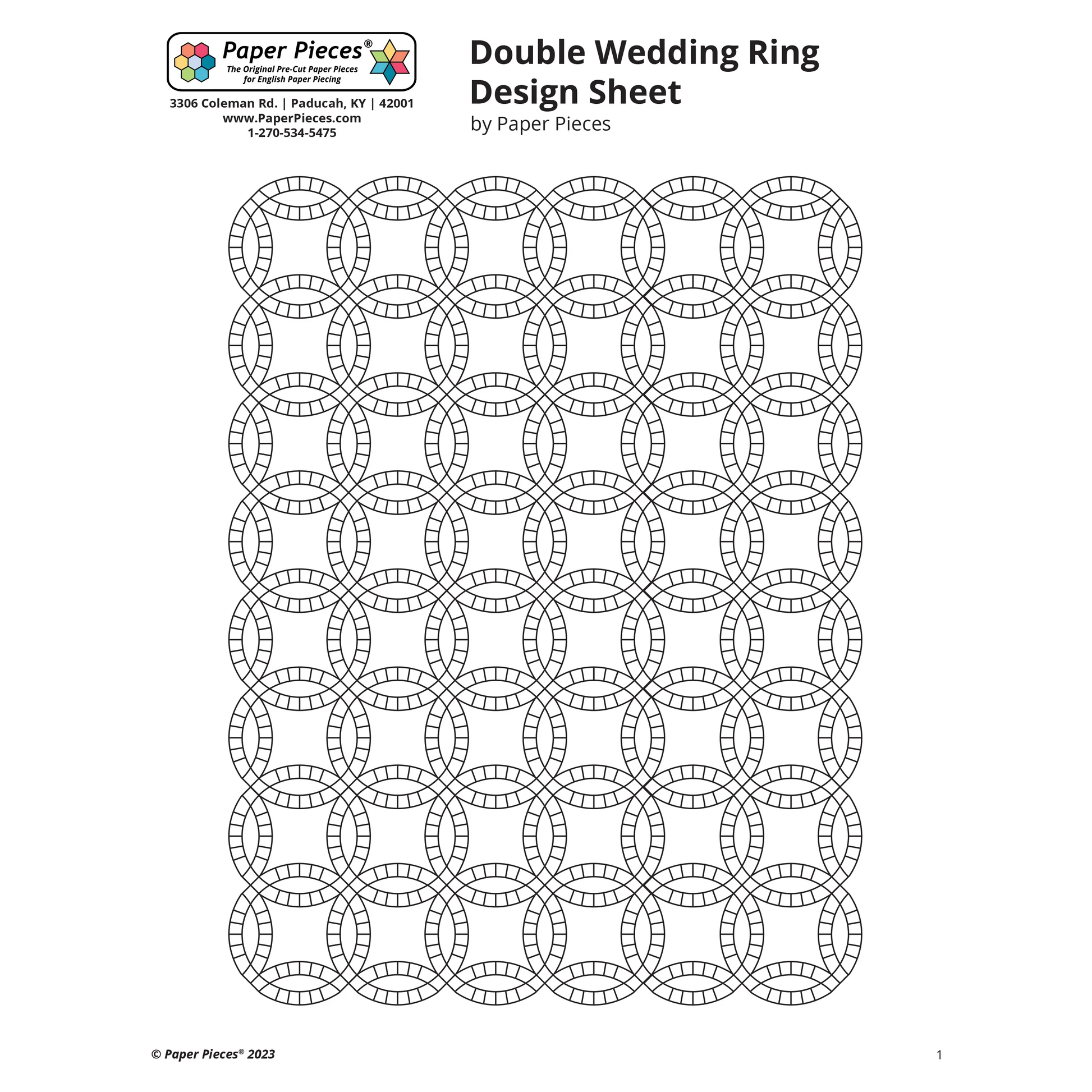 Double Wedding Ring Design Sheet Free Pdf Design Sheet