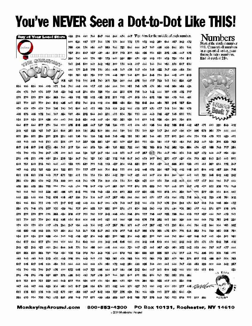 Downloadable Dot To Dot Puzzles S