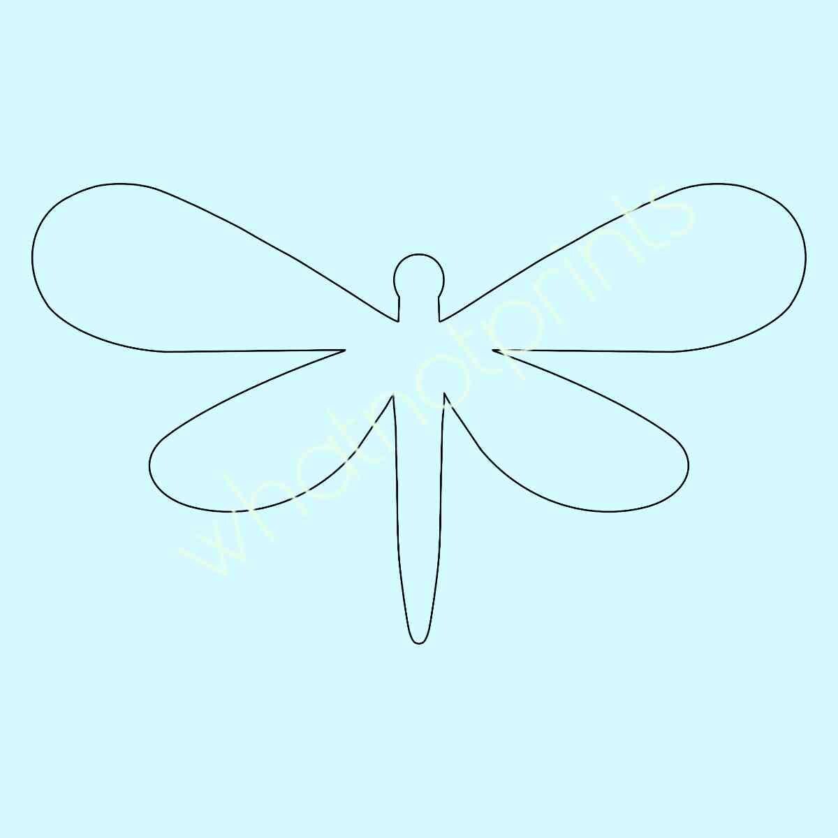 Dragonfly Outline Clipart Stencil