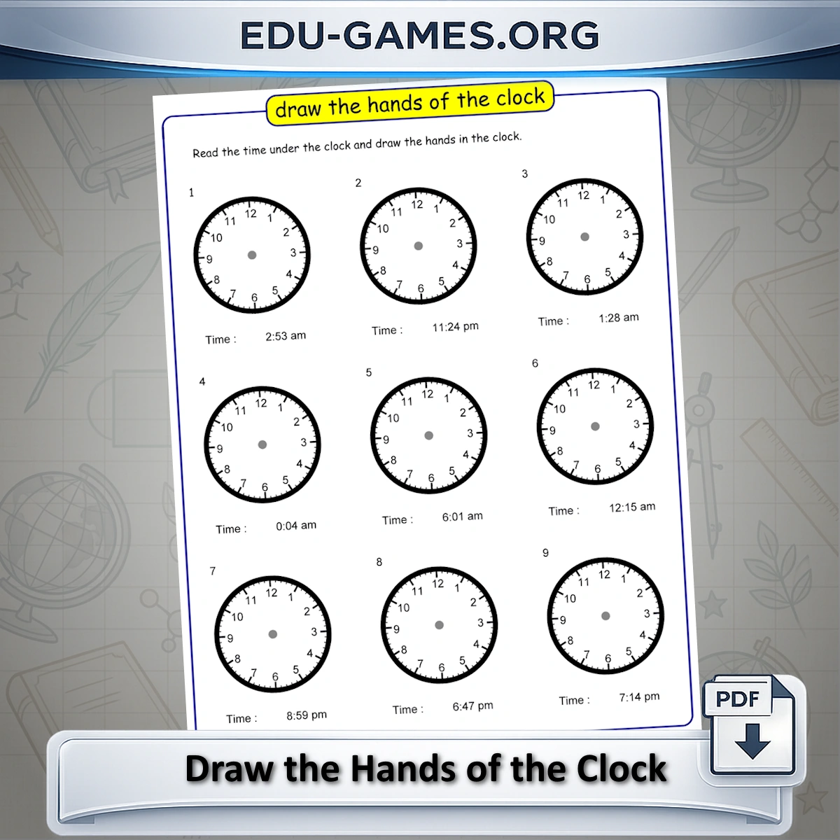 free printable clock hands