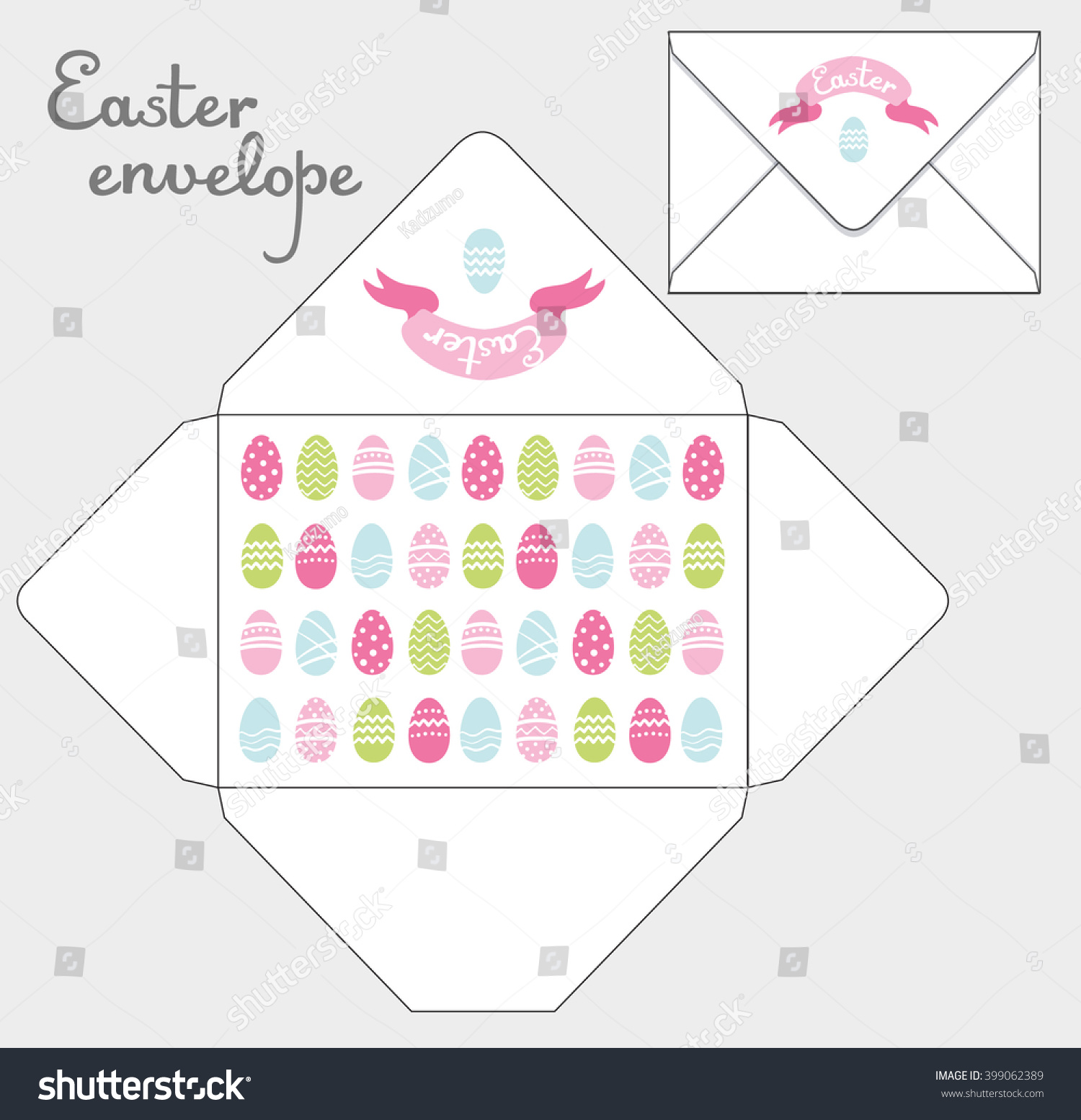 Drawing Greeting Envelopes Happy Easter Celebrations 399062389