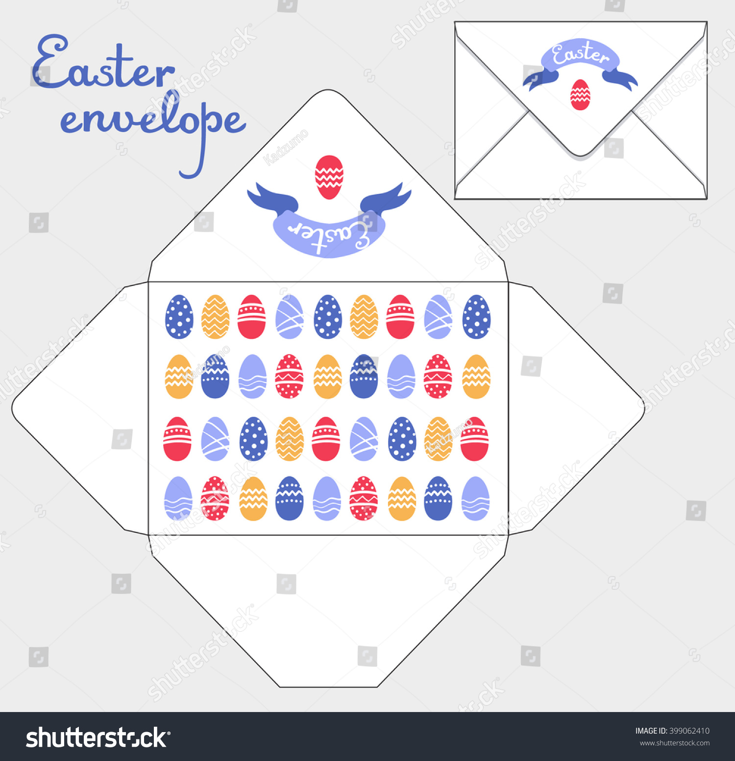 Drawing Greeting Envelopes Happy Easter Celebrations 399062410