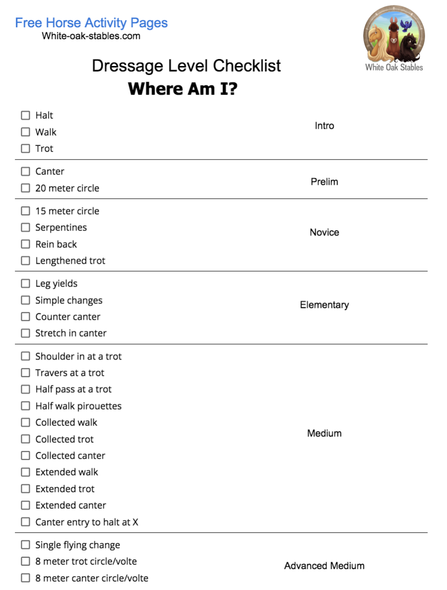 Dressage Levels Checklist