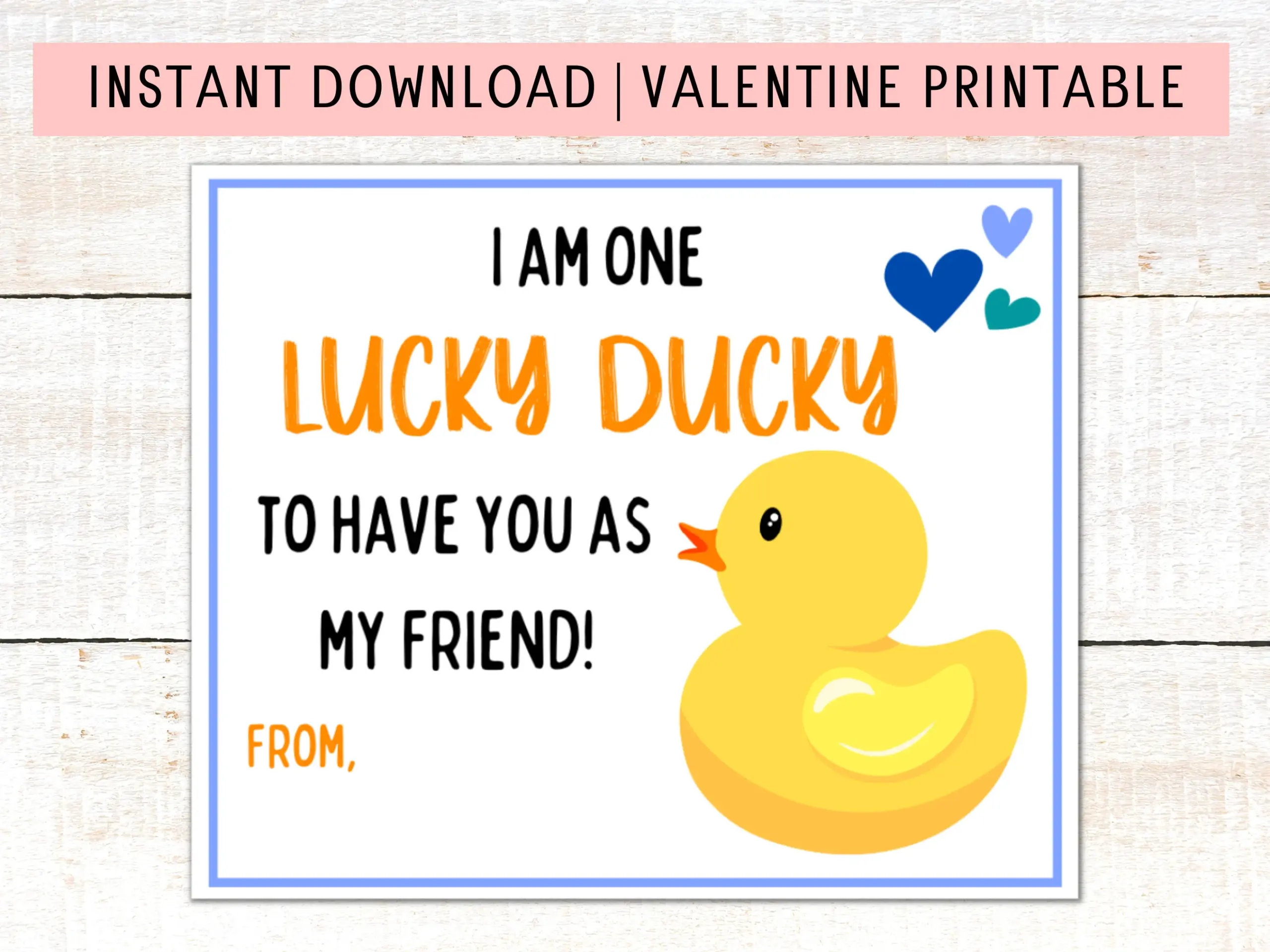 Duck Valentine Printable School