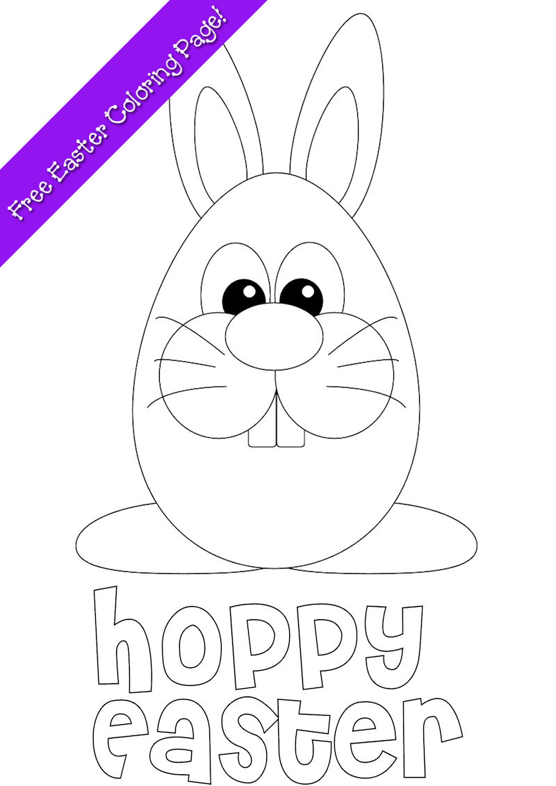 Easter Bunny Coloring Page Free