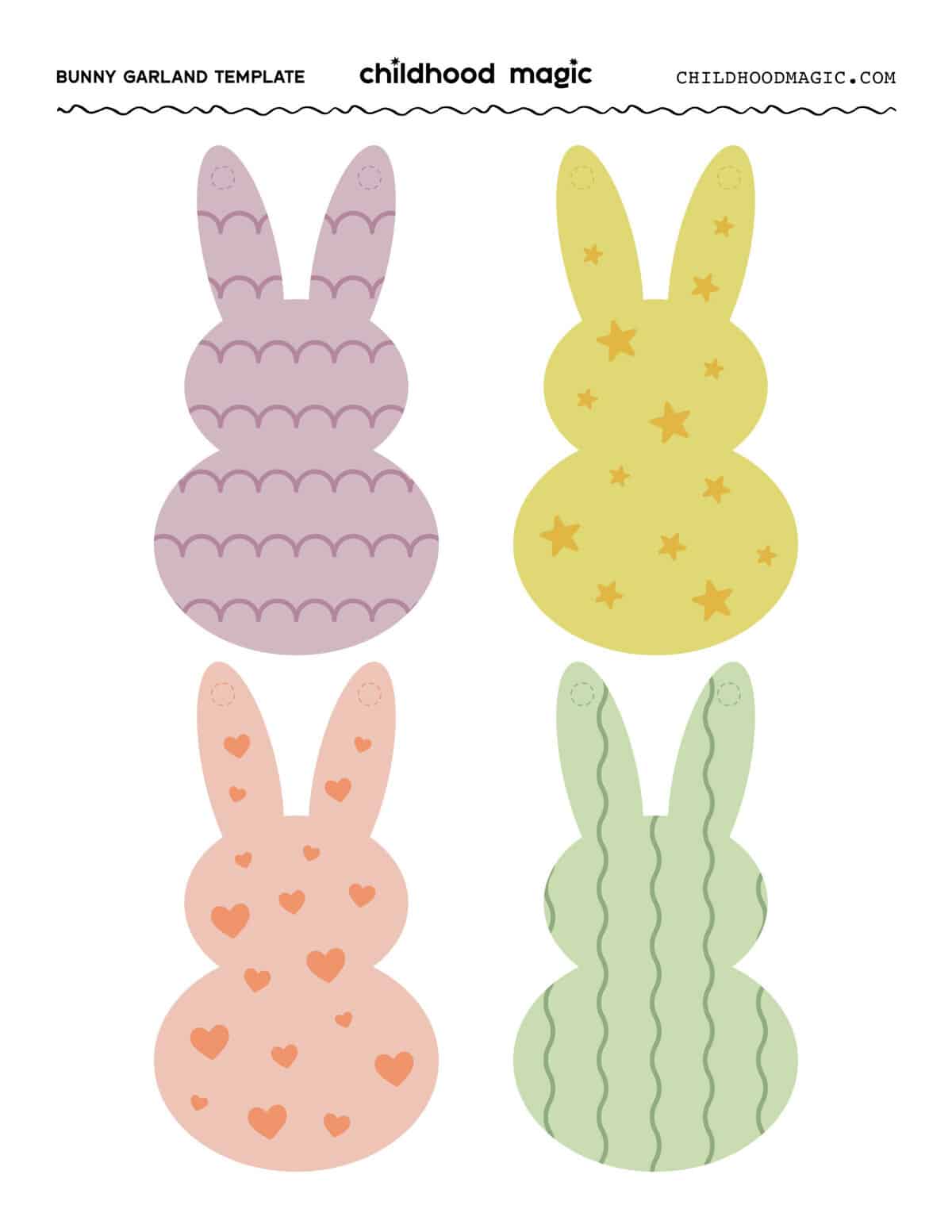 Easter Bunny Garland Craft With Free Printable