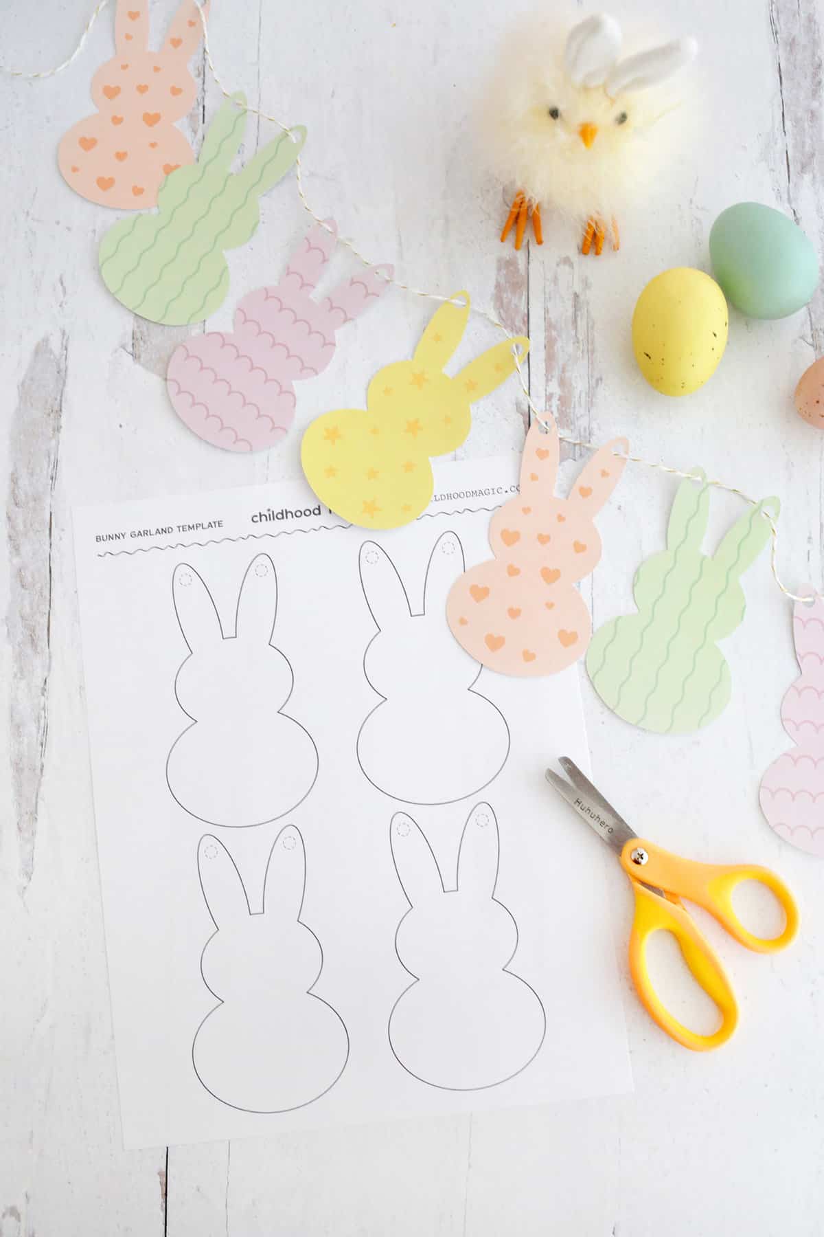 Easter Bunny Garland Craft With Free Printable