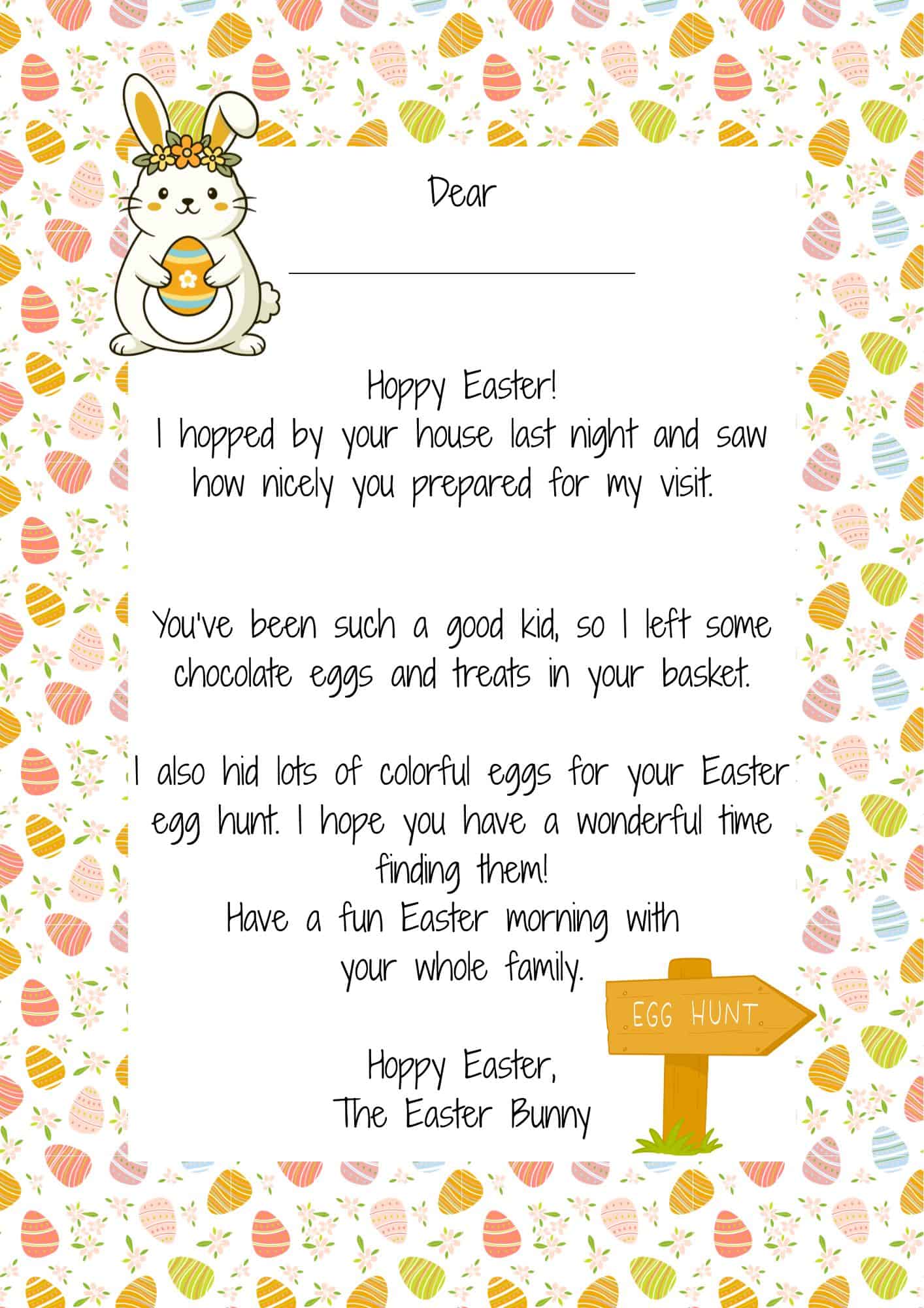 Easter Bunny Letter Free Printable Easter Bunny Letter Free Printable