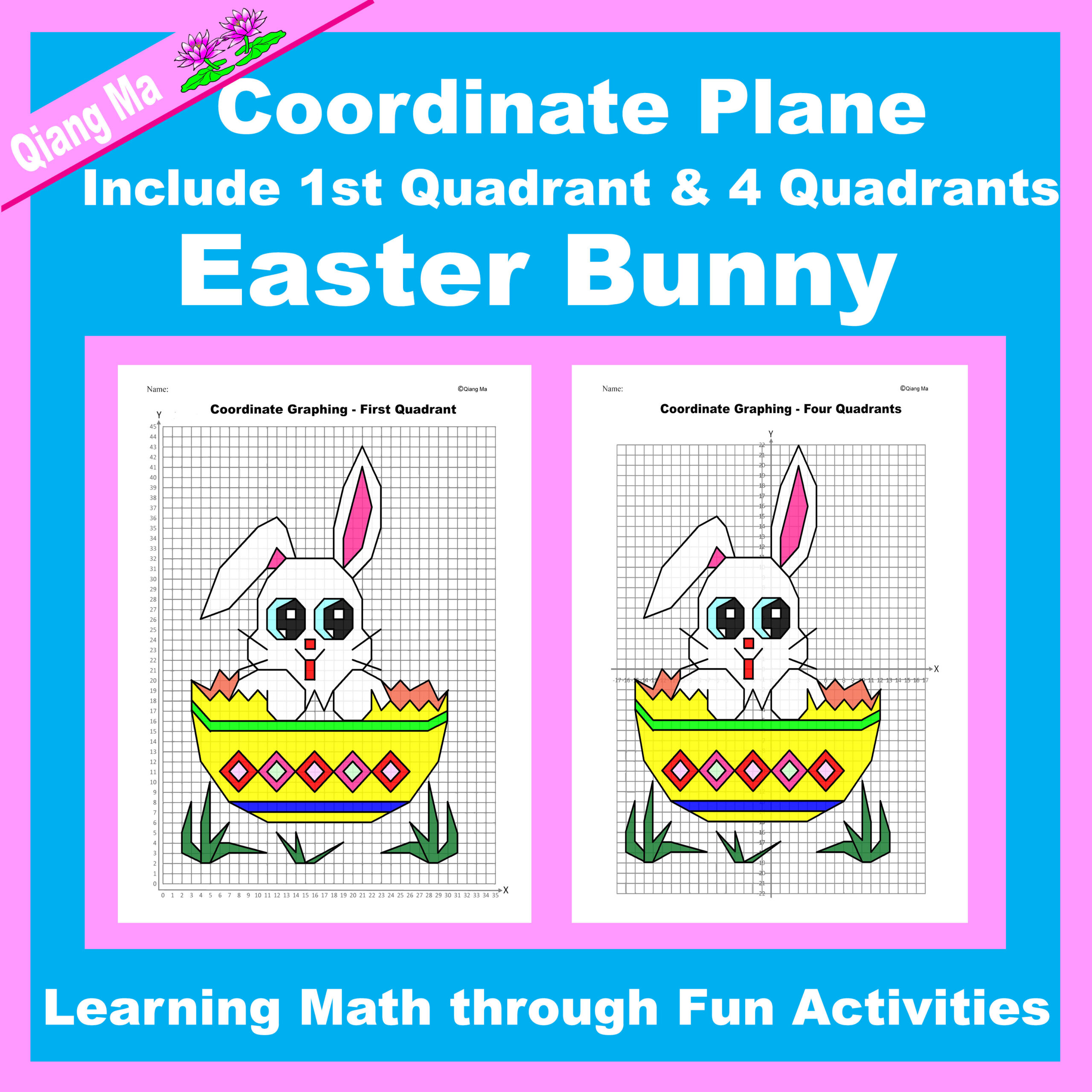 Easter Coordinate Plane Graphing Picture Easter Basket