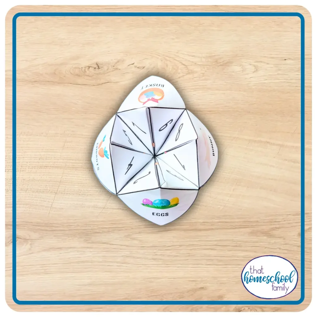 easter fortune teller printable