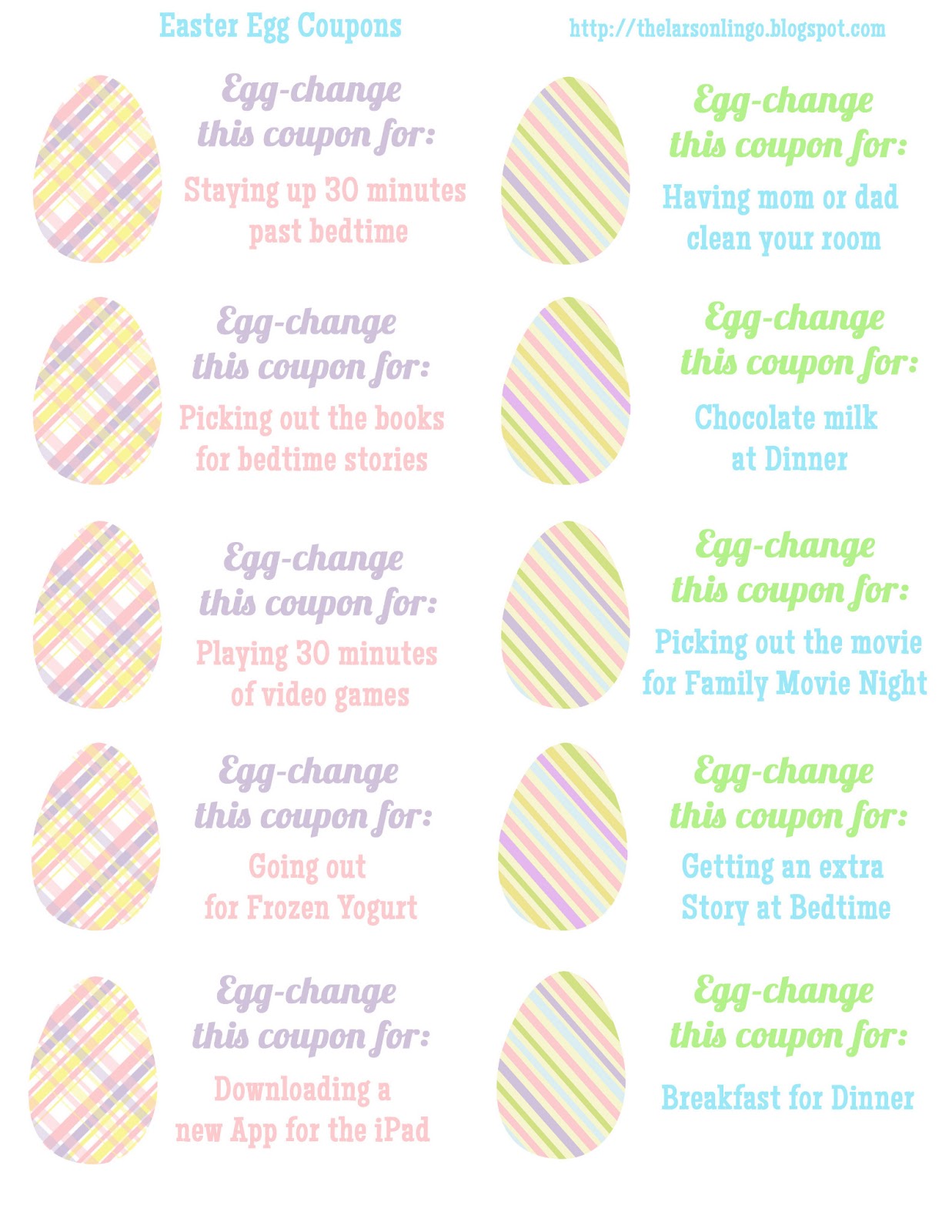 Easter Egg Coupons Free Printable