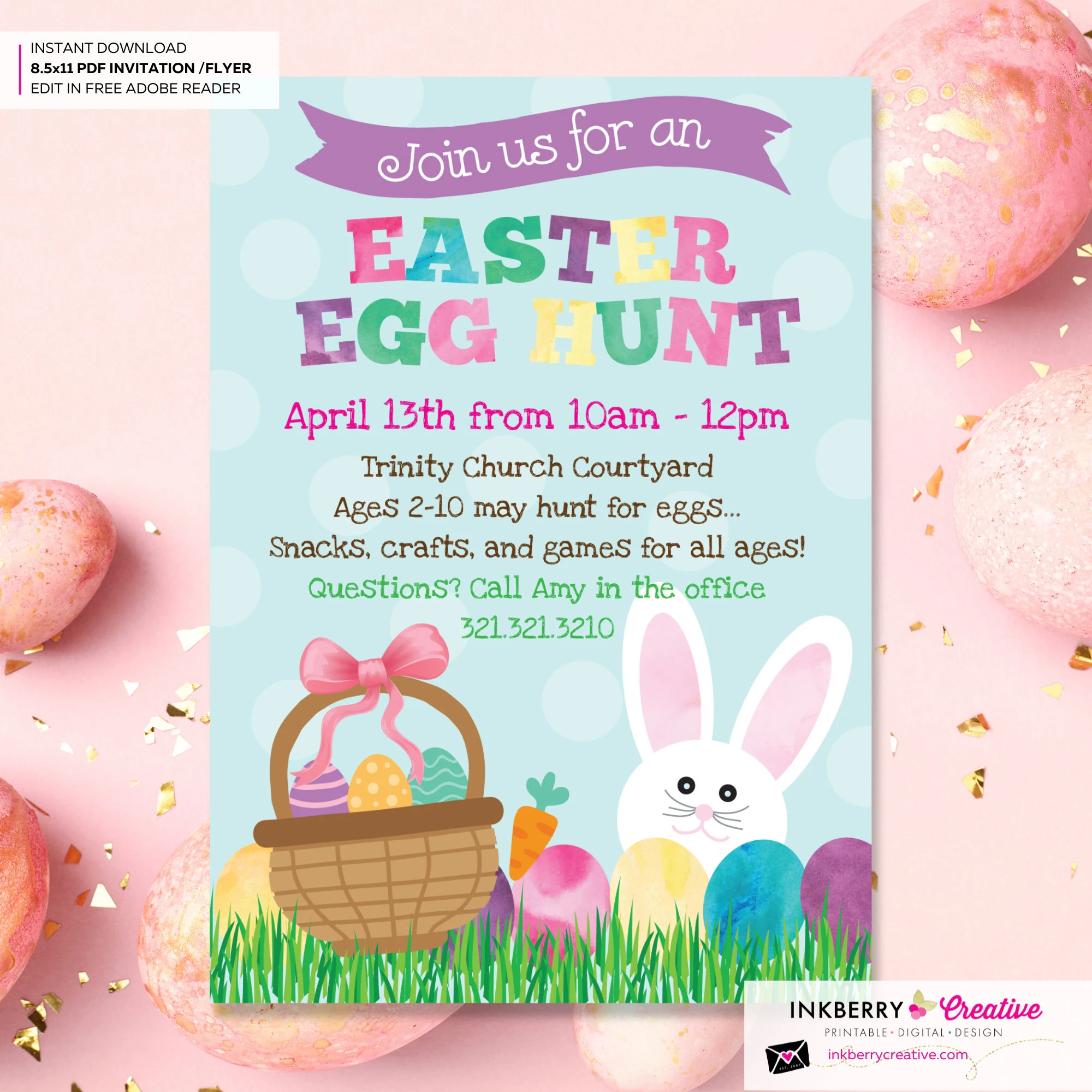 Easter Egg Hunt 85x11 Printable Flyer Easter Egg Hunt 85x11 Printable Flyer