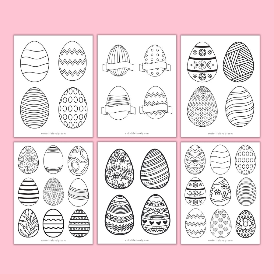 free printable easter eggs shapes