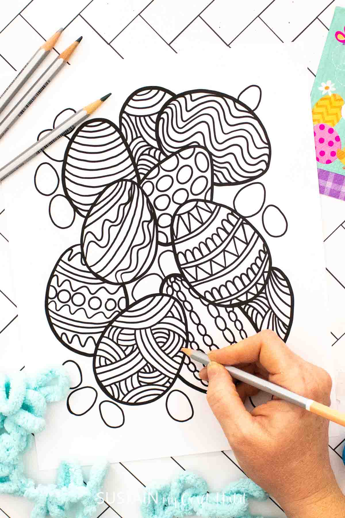 Easter Eggs Coloring Page Free Printable