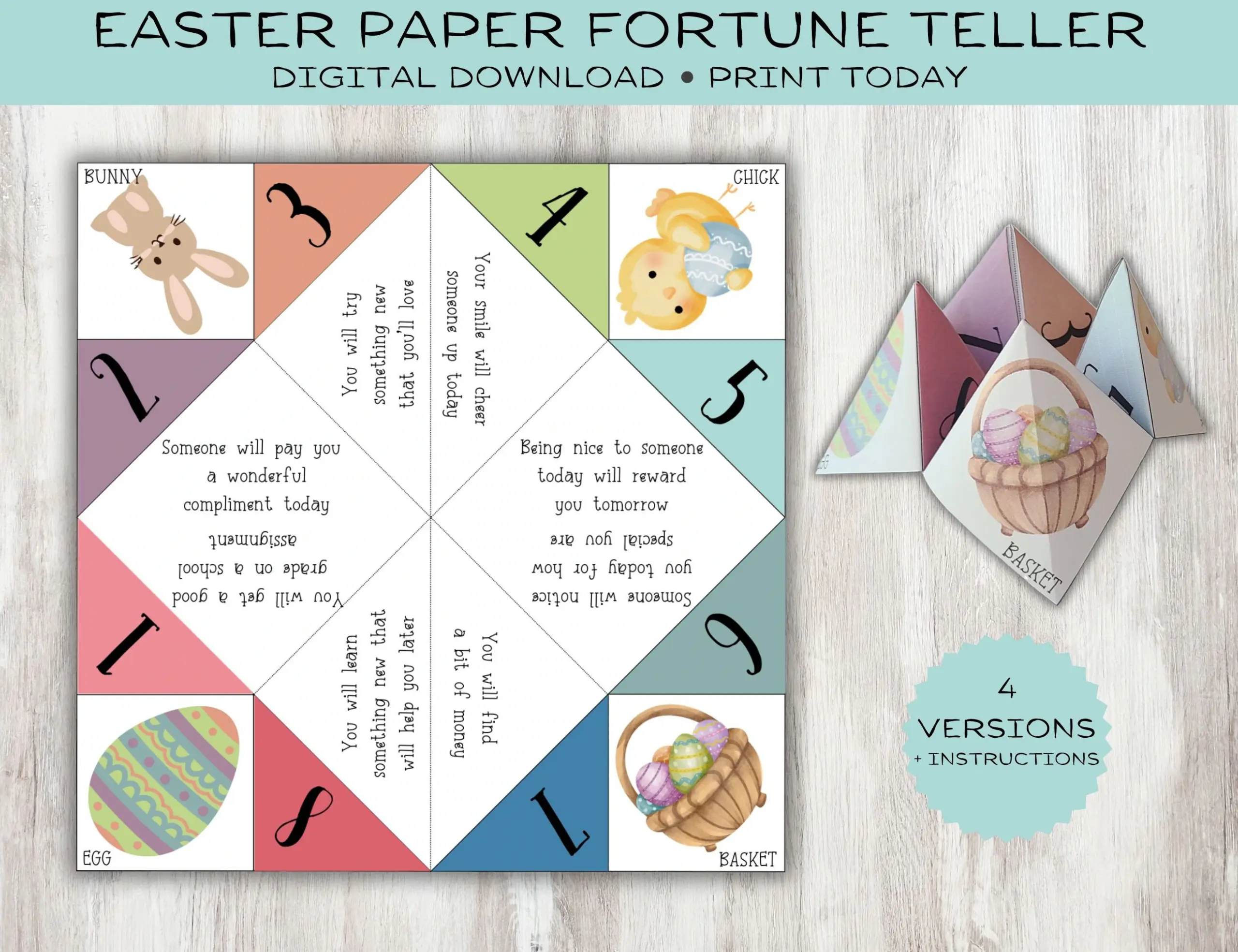 Easter Fortune Teller Printable Cootie