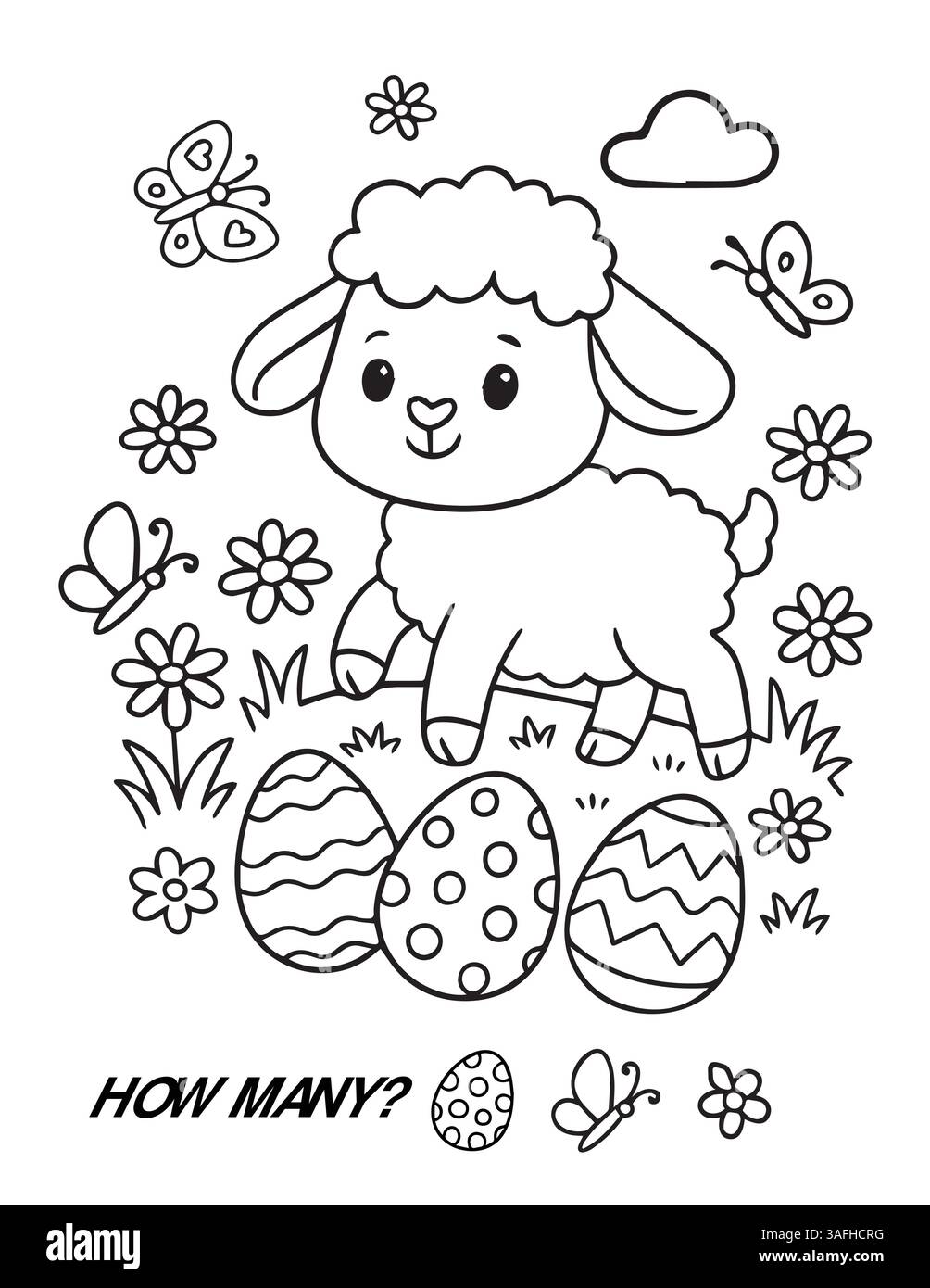 Easter Lamb Coloring Page