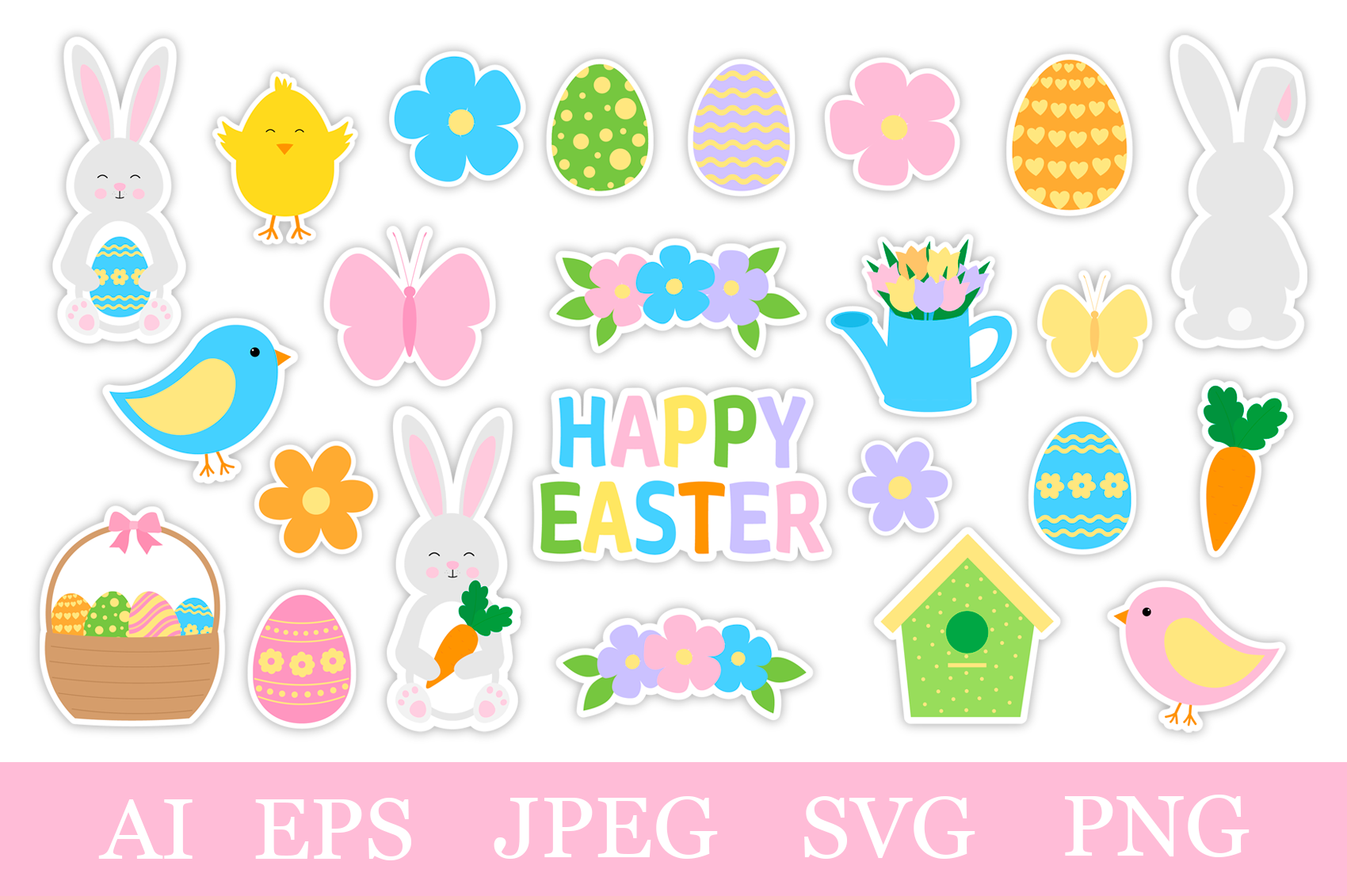 Easter Stickers Printable Bunny Sticker