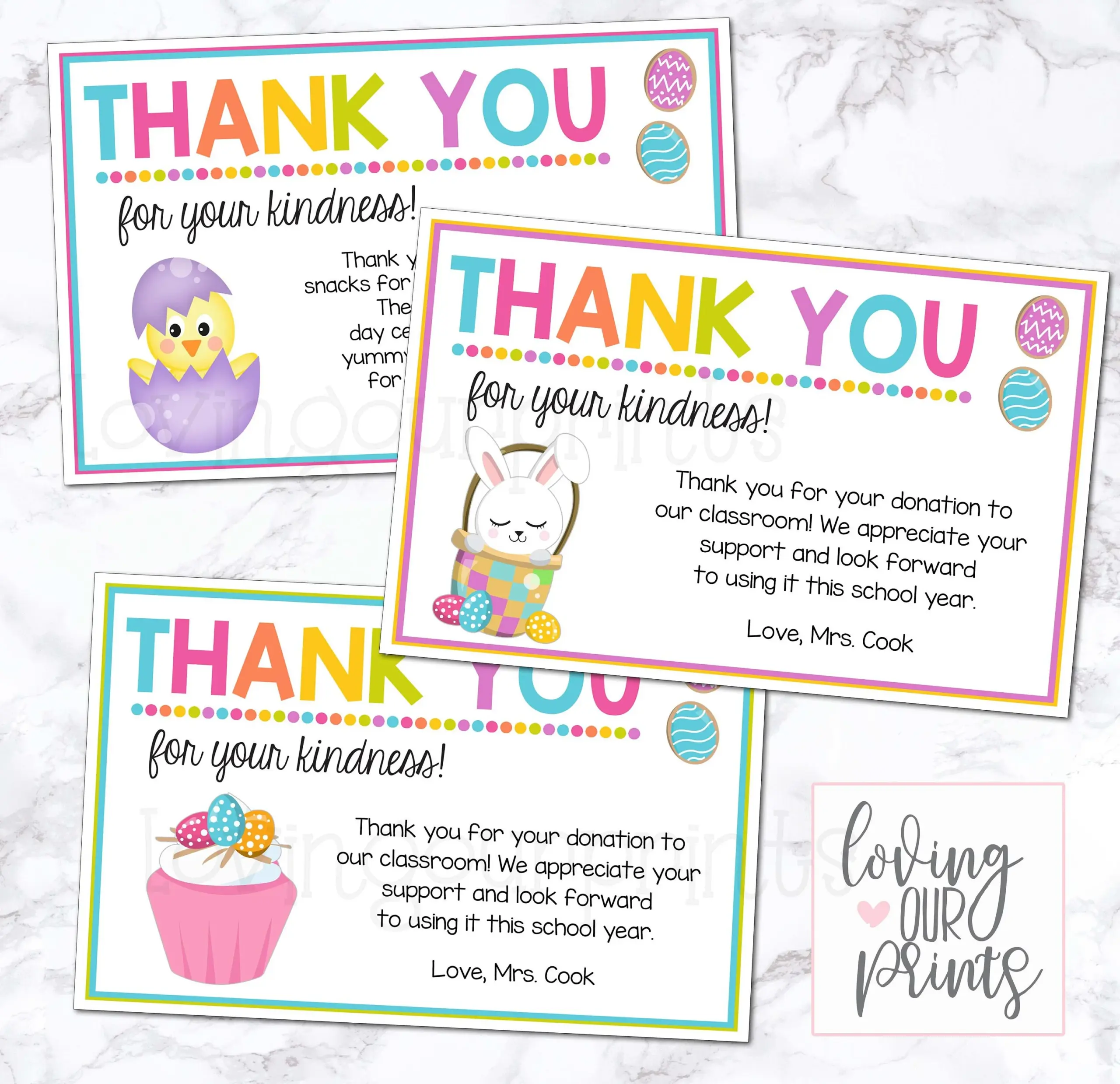 Easter Thank You Cards Editable Easter