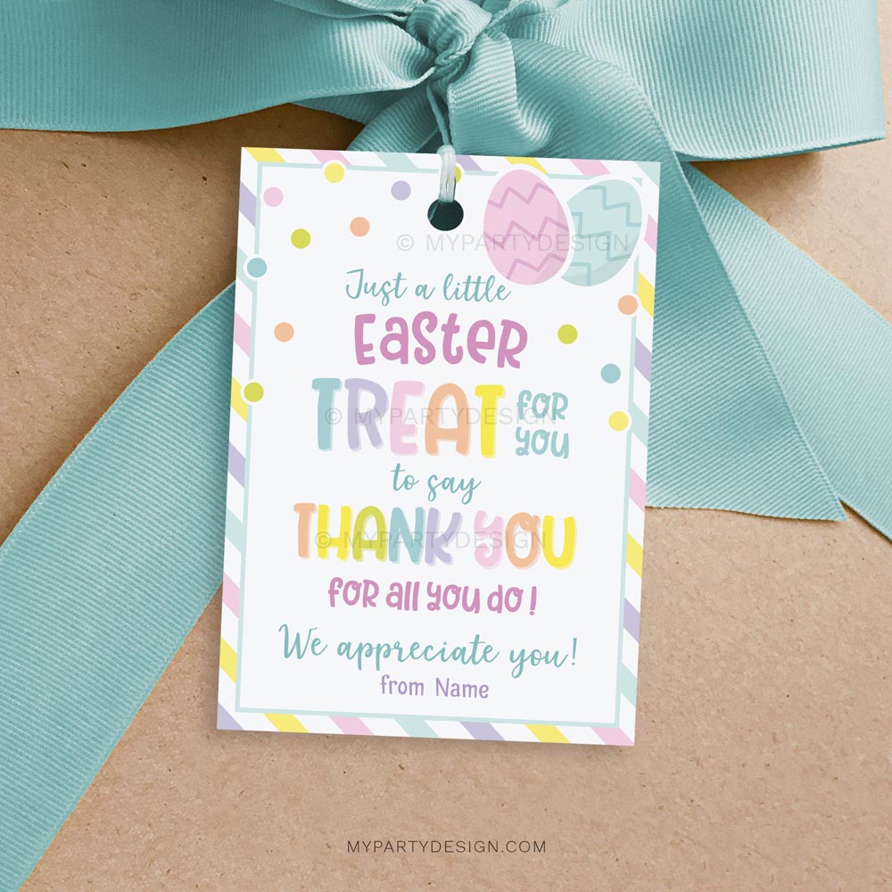 Easter Treat Appreciation Tags Printable Pdf