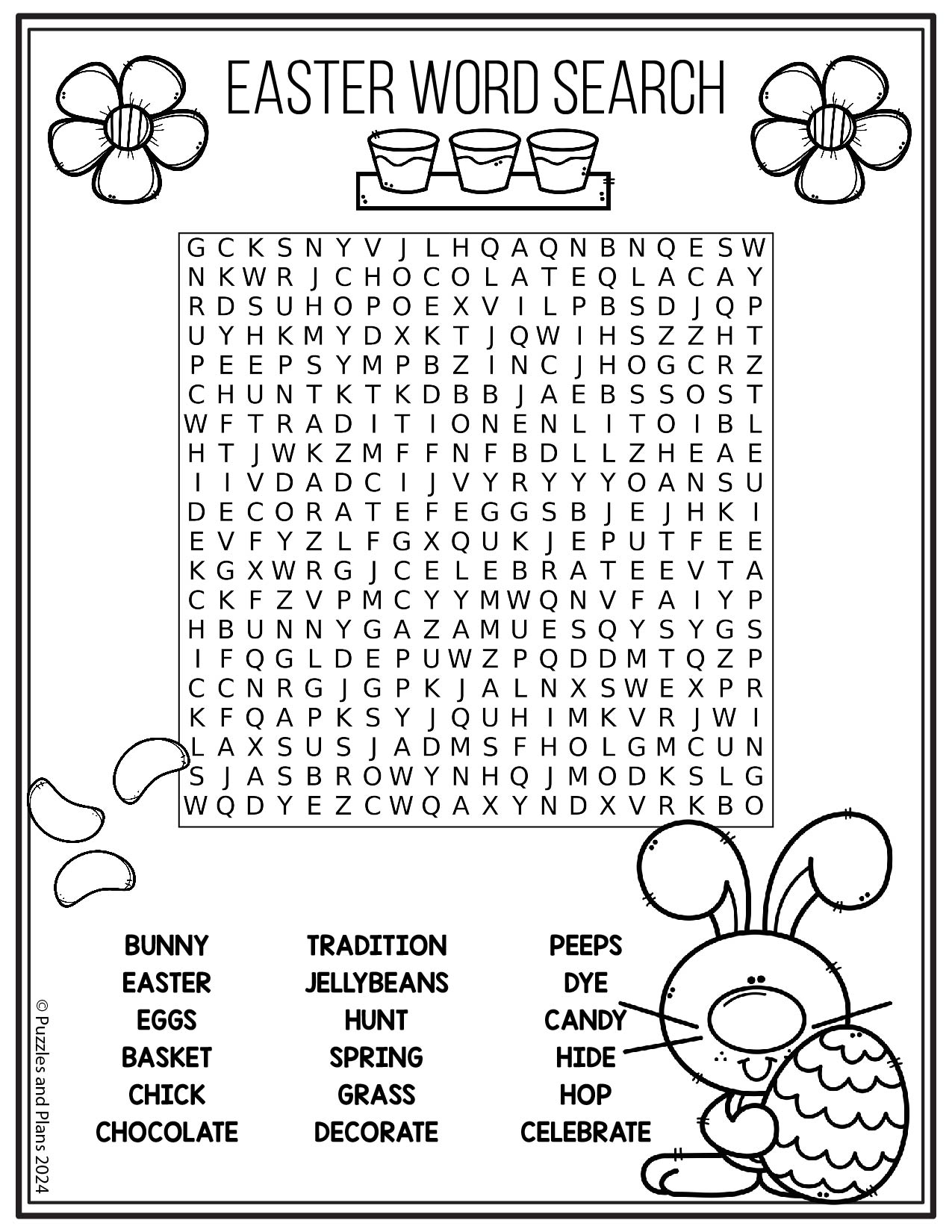 Easter Word Search And Coloring