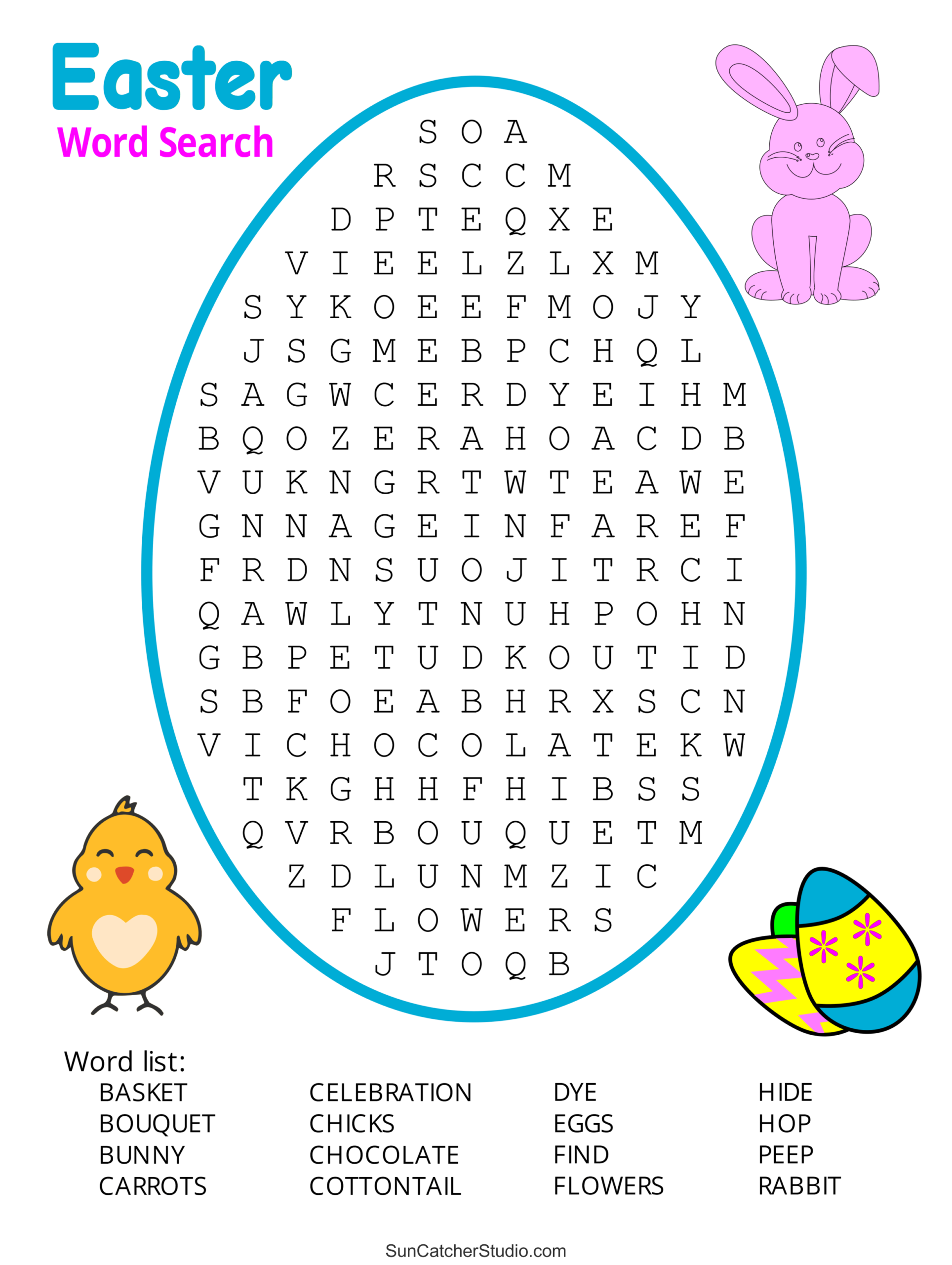 free printable easter word searches