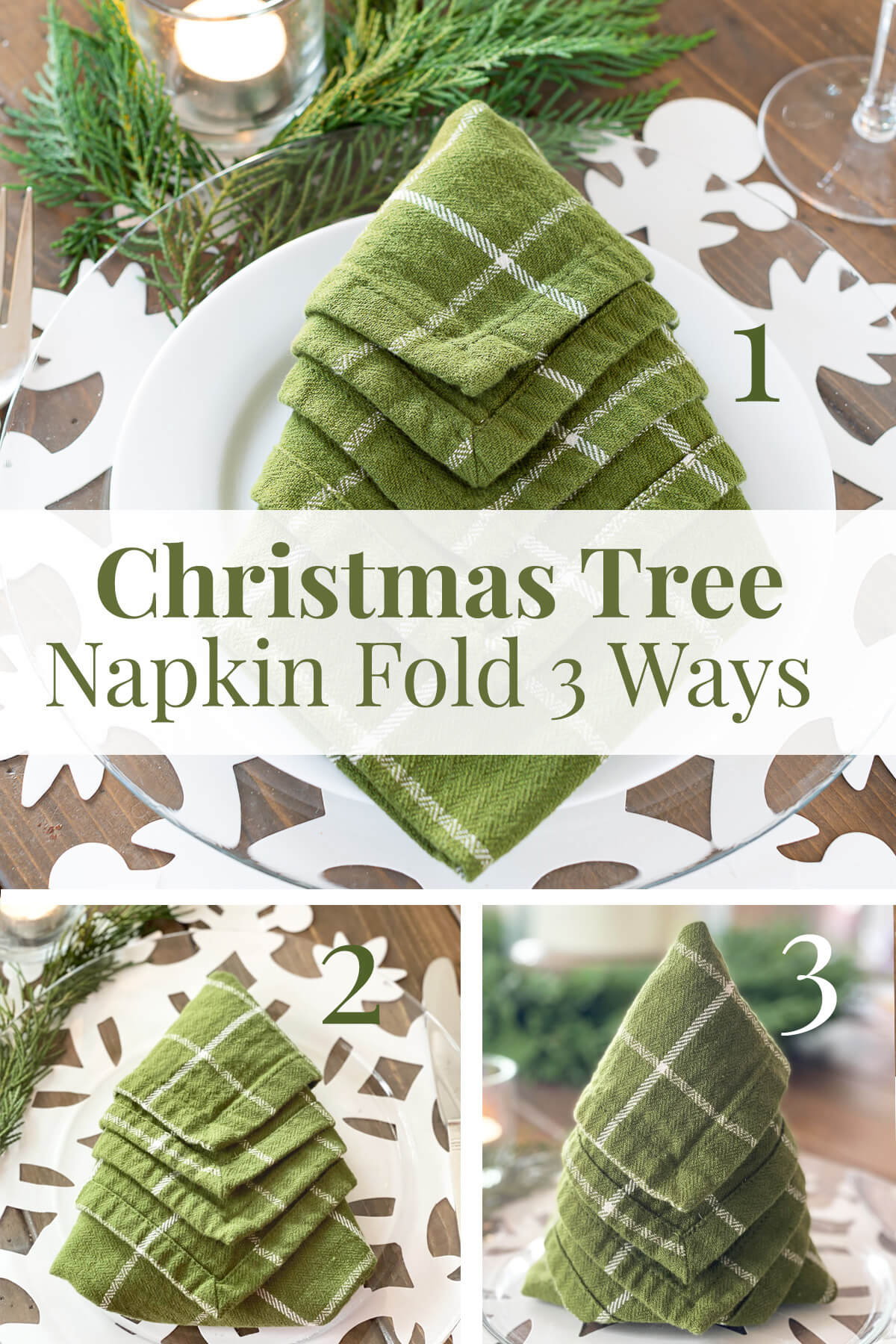 Easy Christmas Tree Napkin Fold