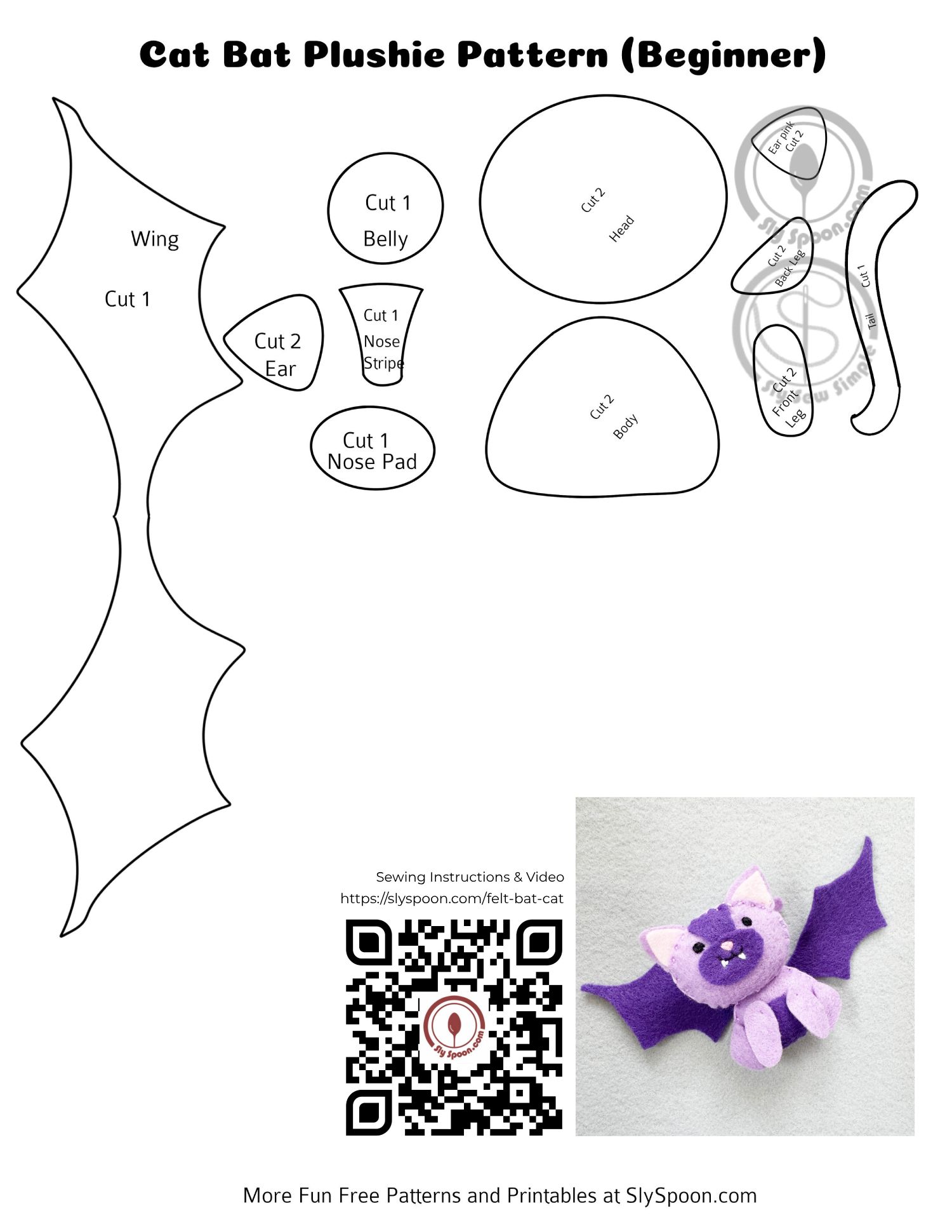Easy Felt Catbat Pattern