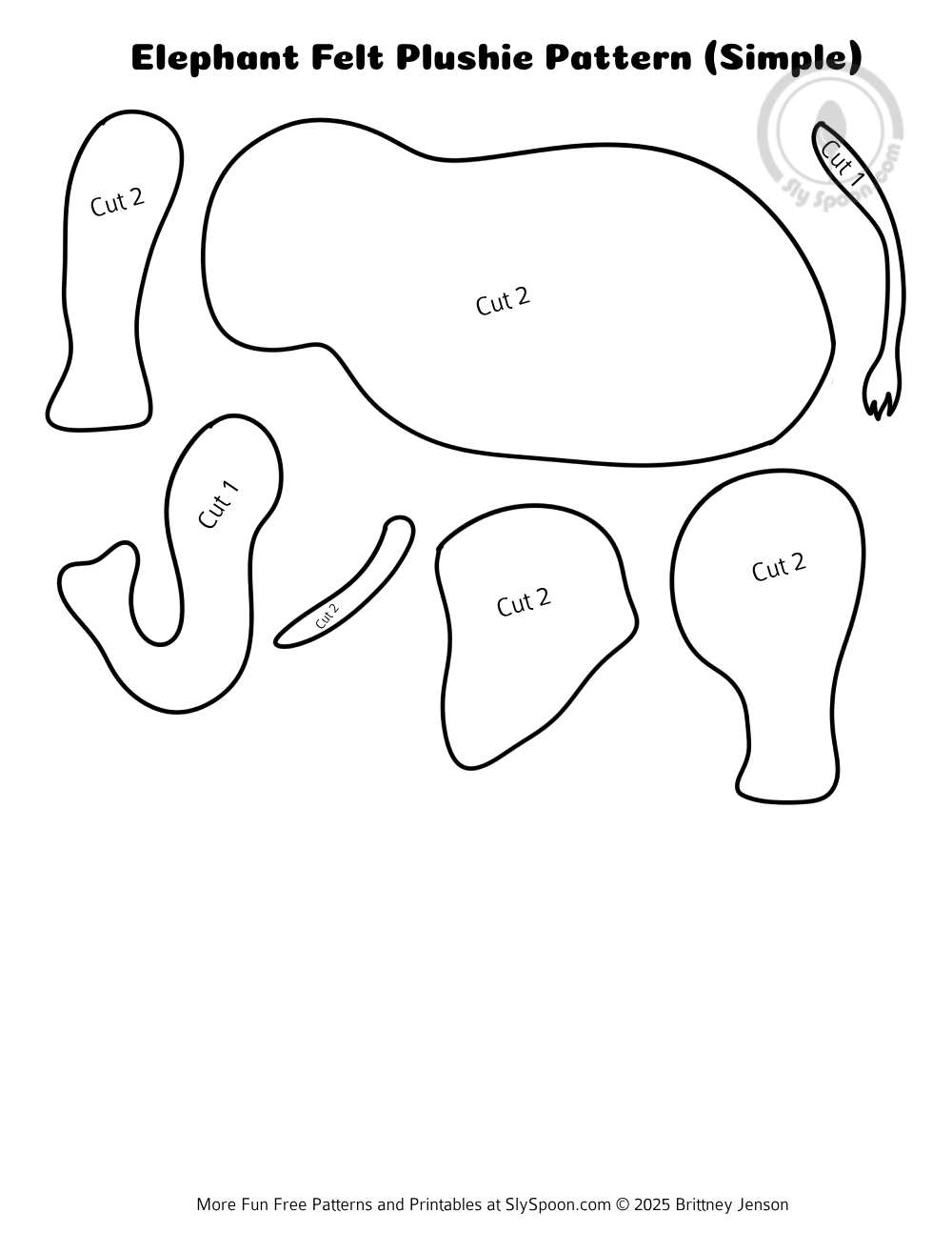 Easy Felt Elephant Pattern