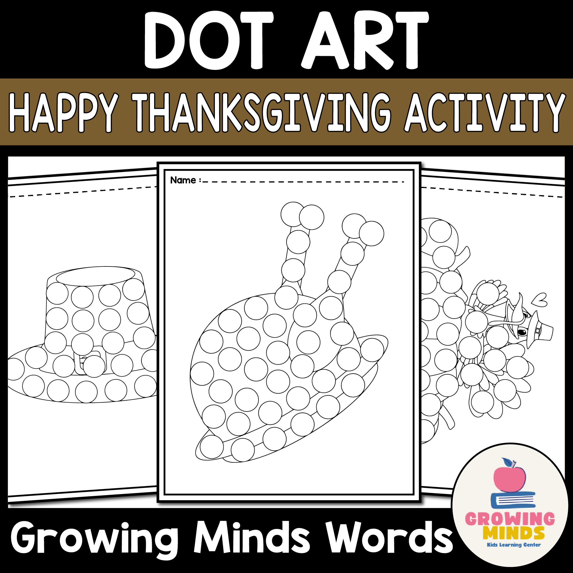 Easy Thanksgiving Dot Art Printable Dot Q Tip Painting Activities Dot A Dot Copy