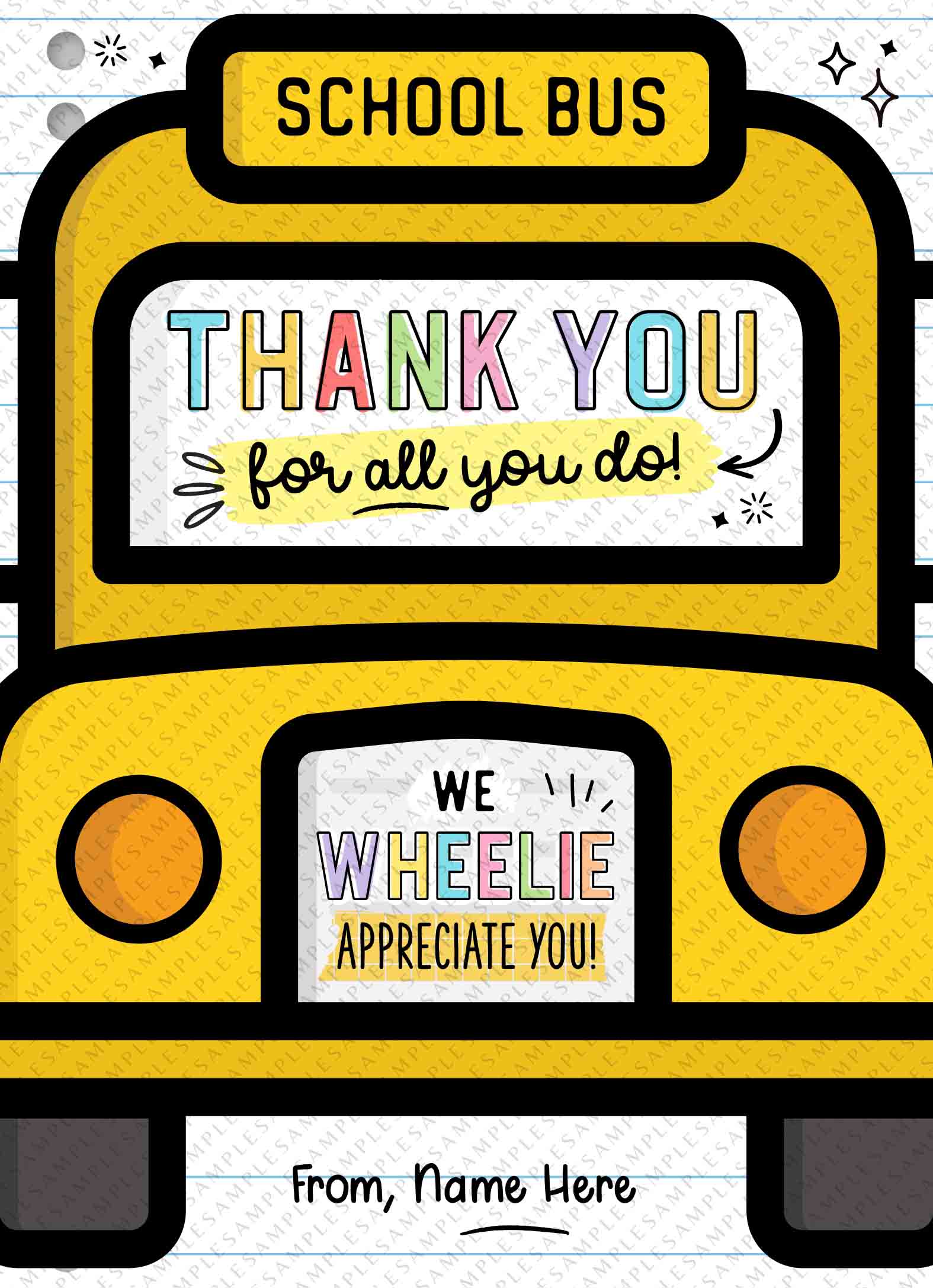 Editable Bus Driver Gift Card Holder Template Printable School Bus Driver Thank You Appreciation Gift Instant Download Corjl Card