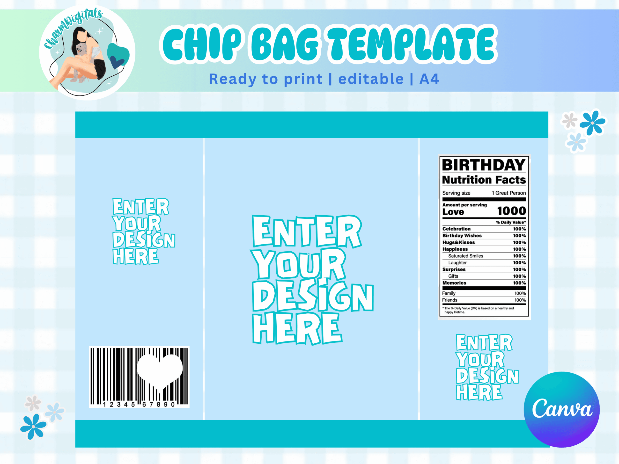 Editable Chip Bag Template