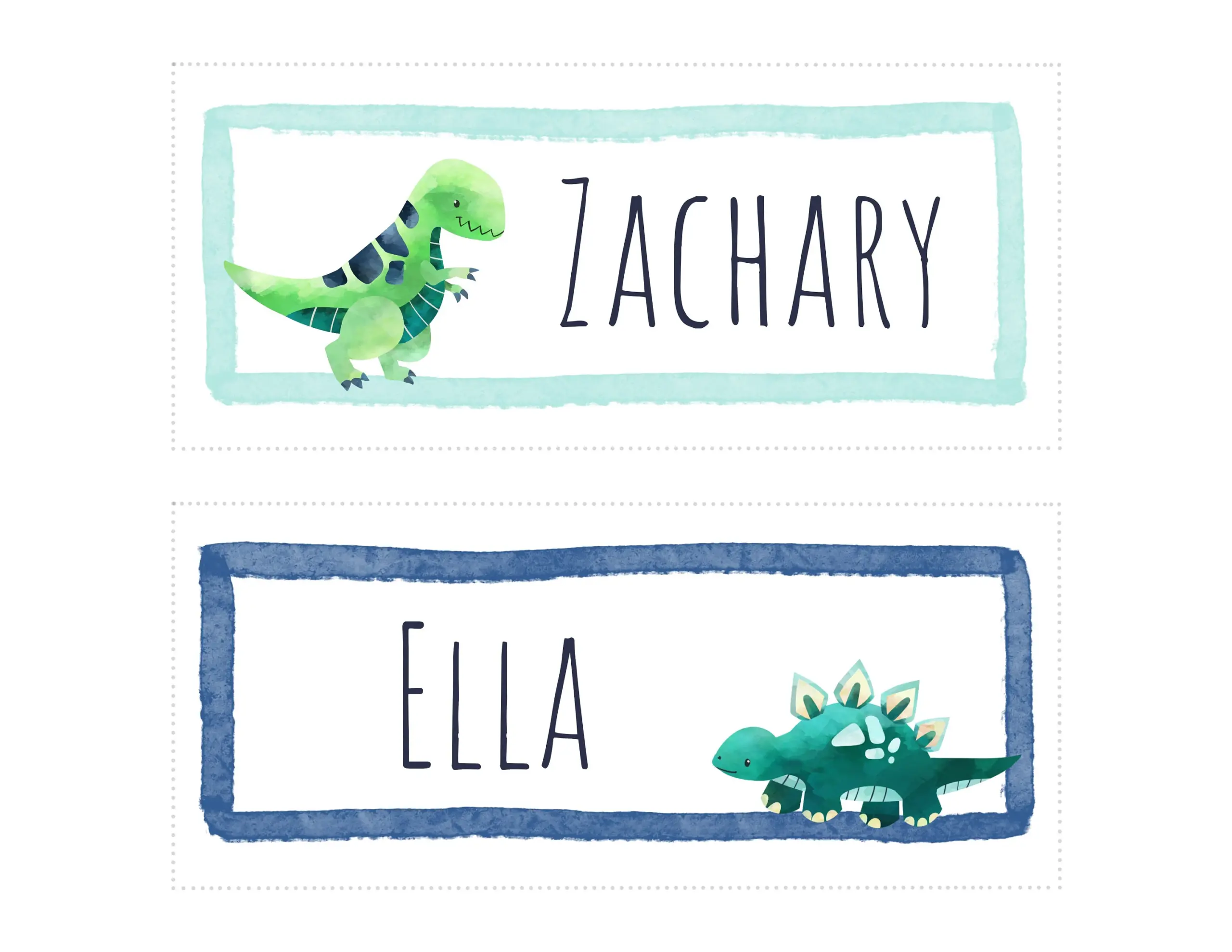 dinosaur name tag free printable