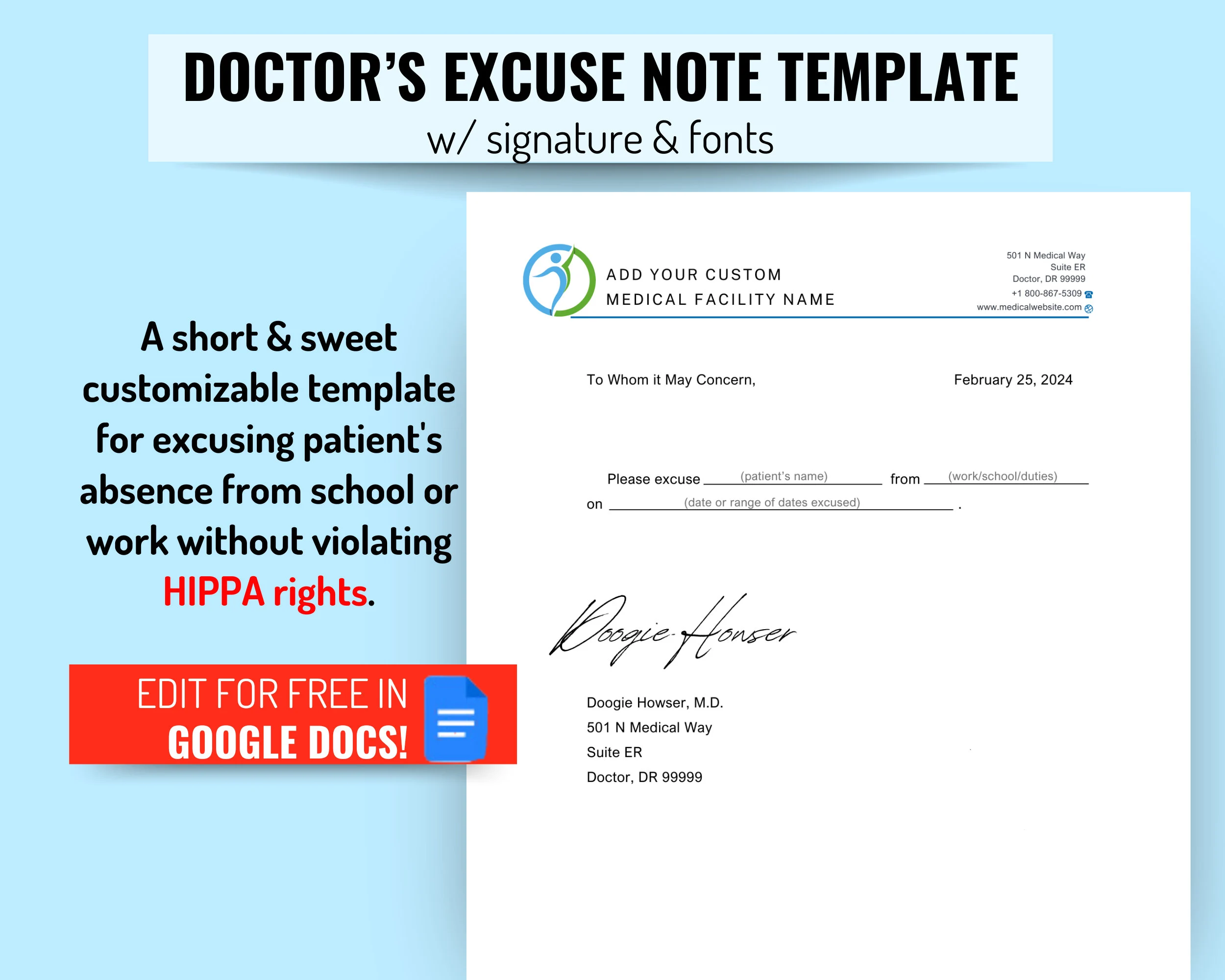 Editable Doctors Excuse Note Template Editable Doctors Excuse Note Template