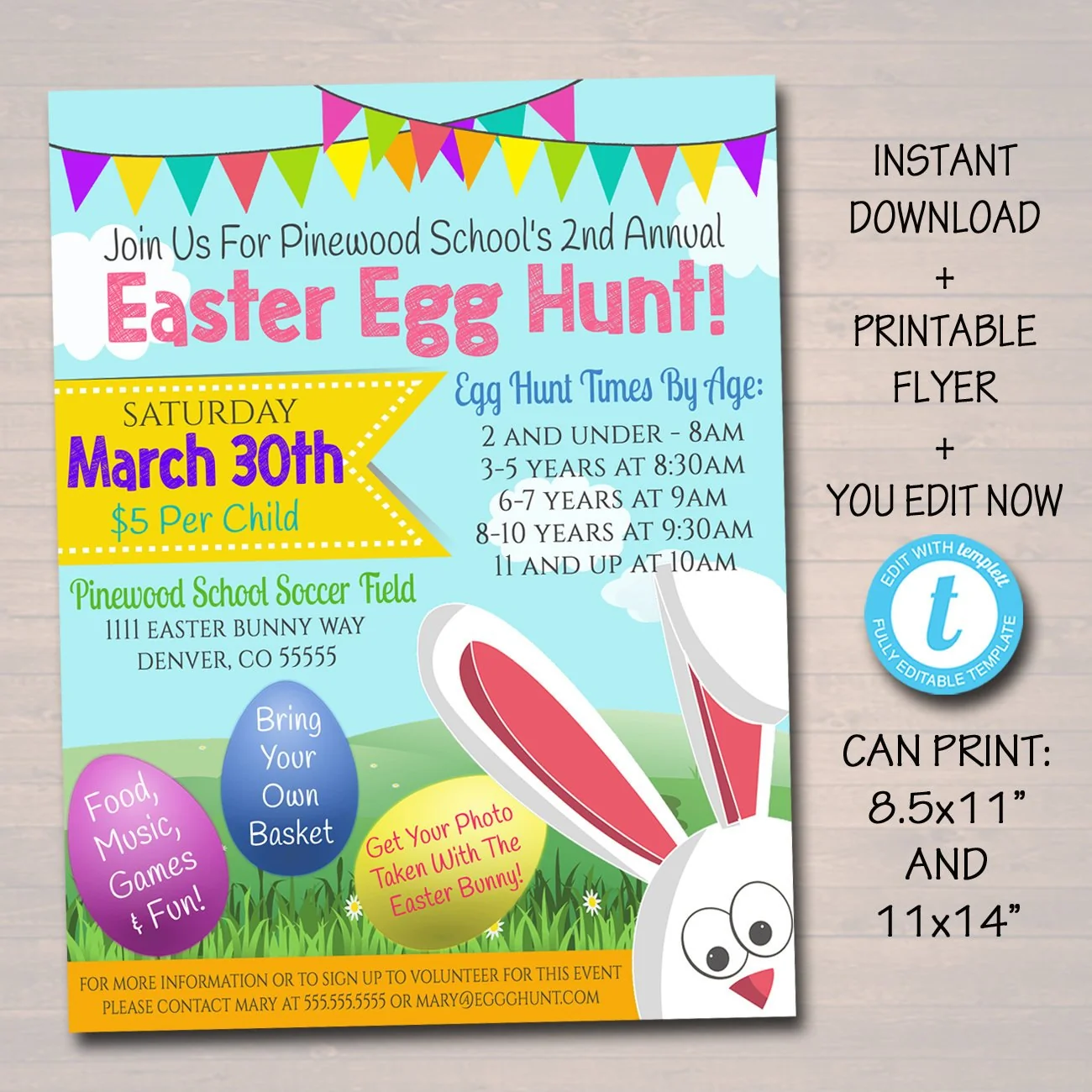 free printable easter eggs hunt flyer template